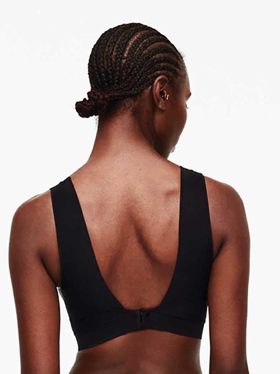 Foret bøjlefri-BH med blondekant - Black