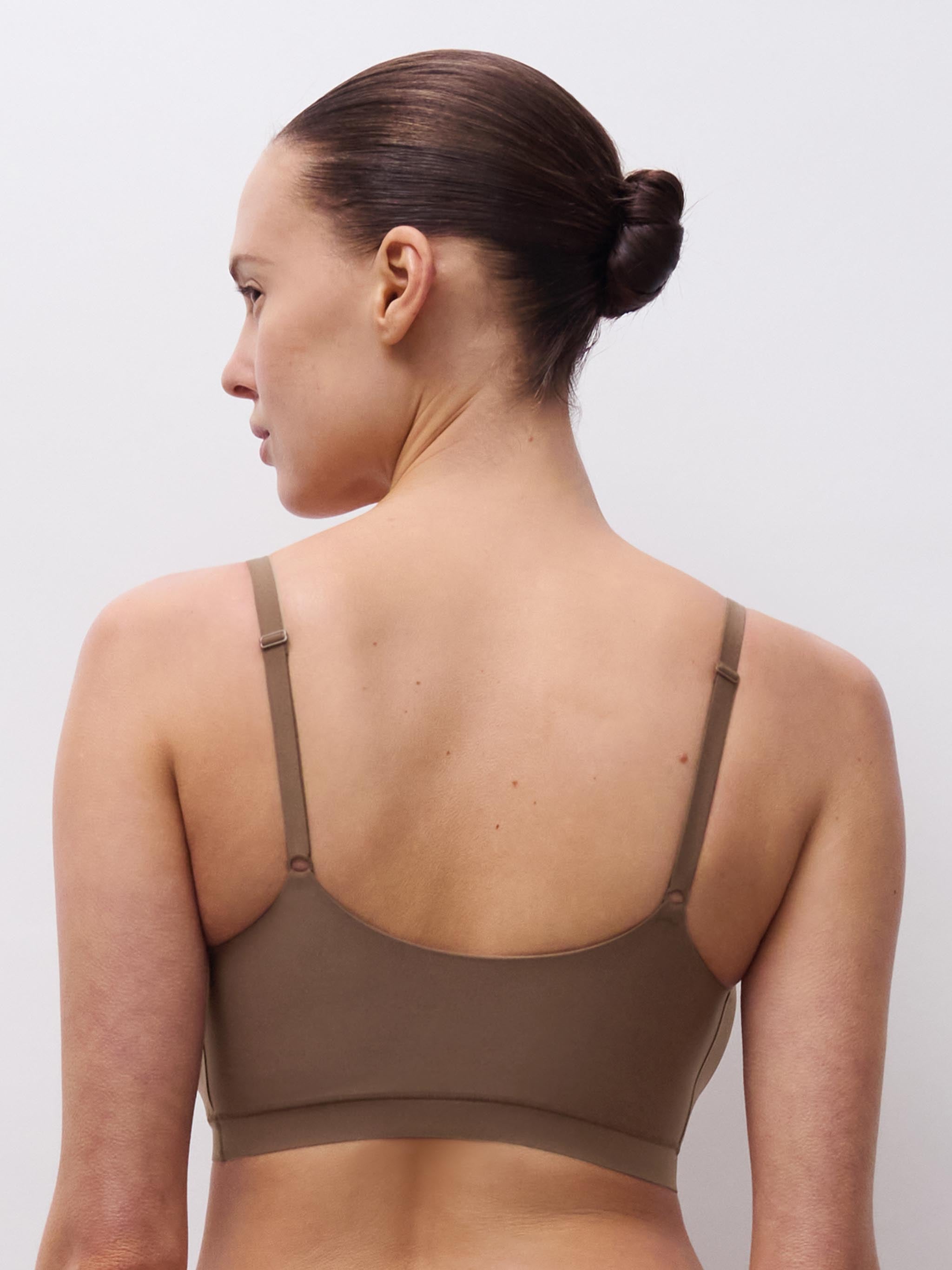 Foret Bøjlefri-BH med smalle stropper - Mocca