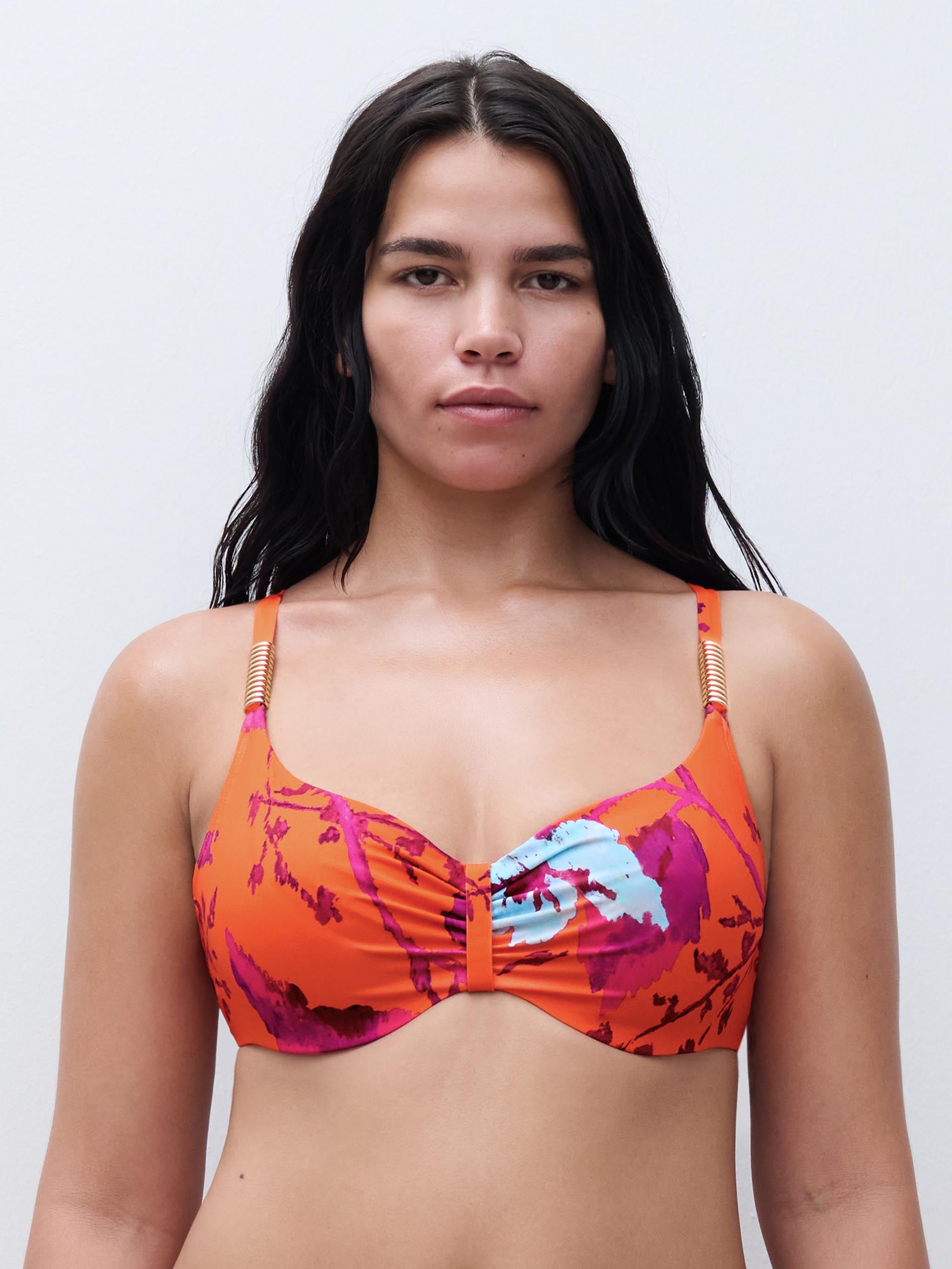 Bikinitop med bøjle - Painted flowers