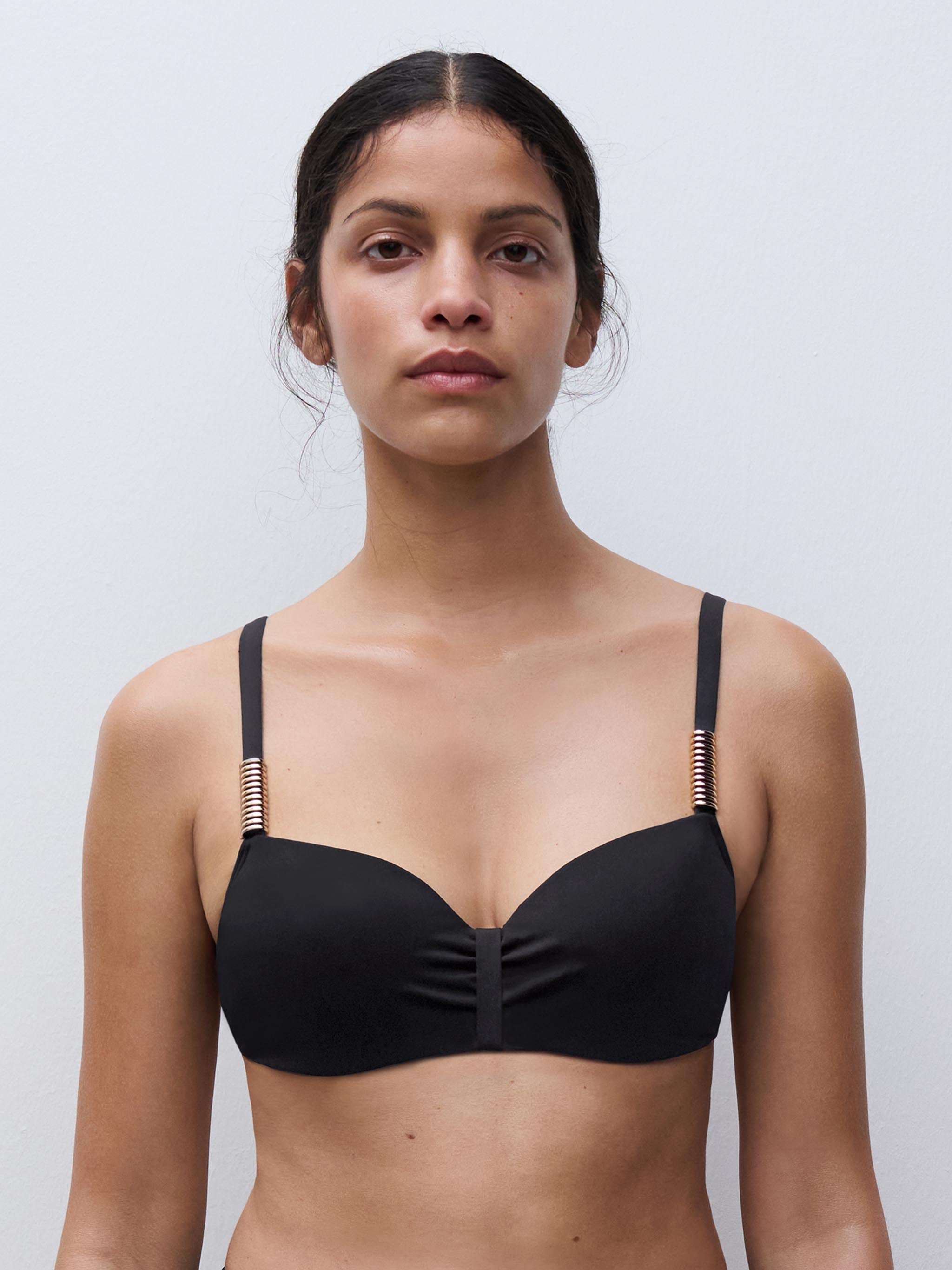 Half cup bikinitop - Black