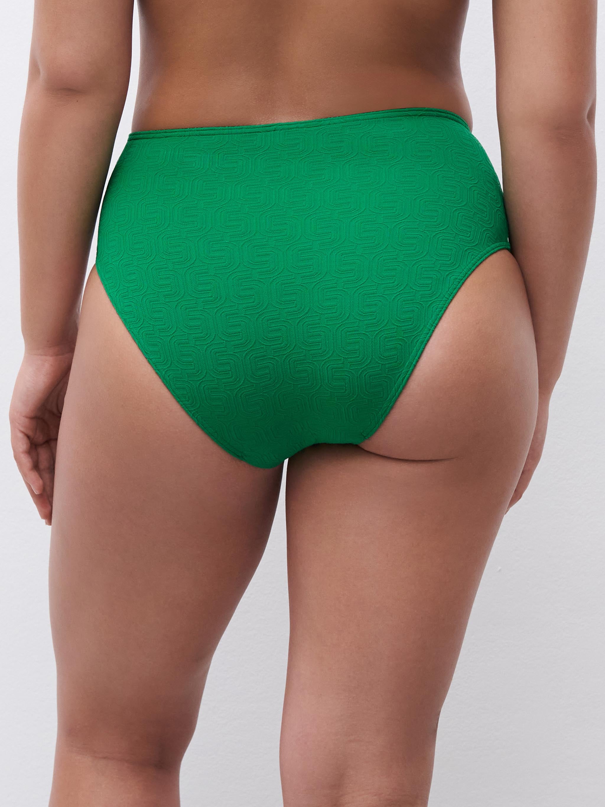 Højtaljet bikinitrusse - Emerald green