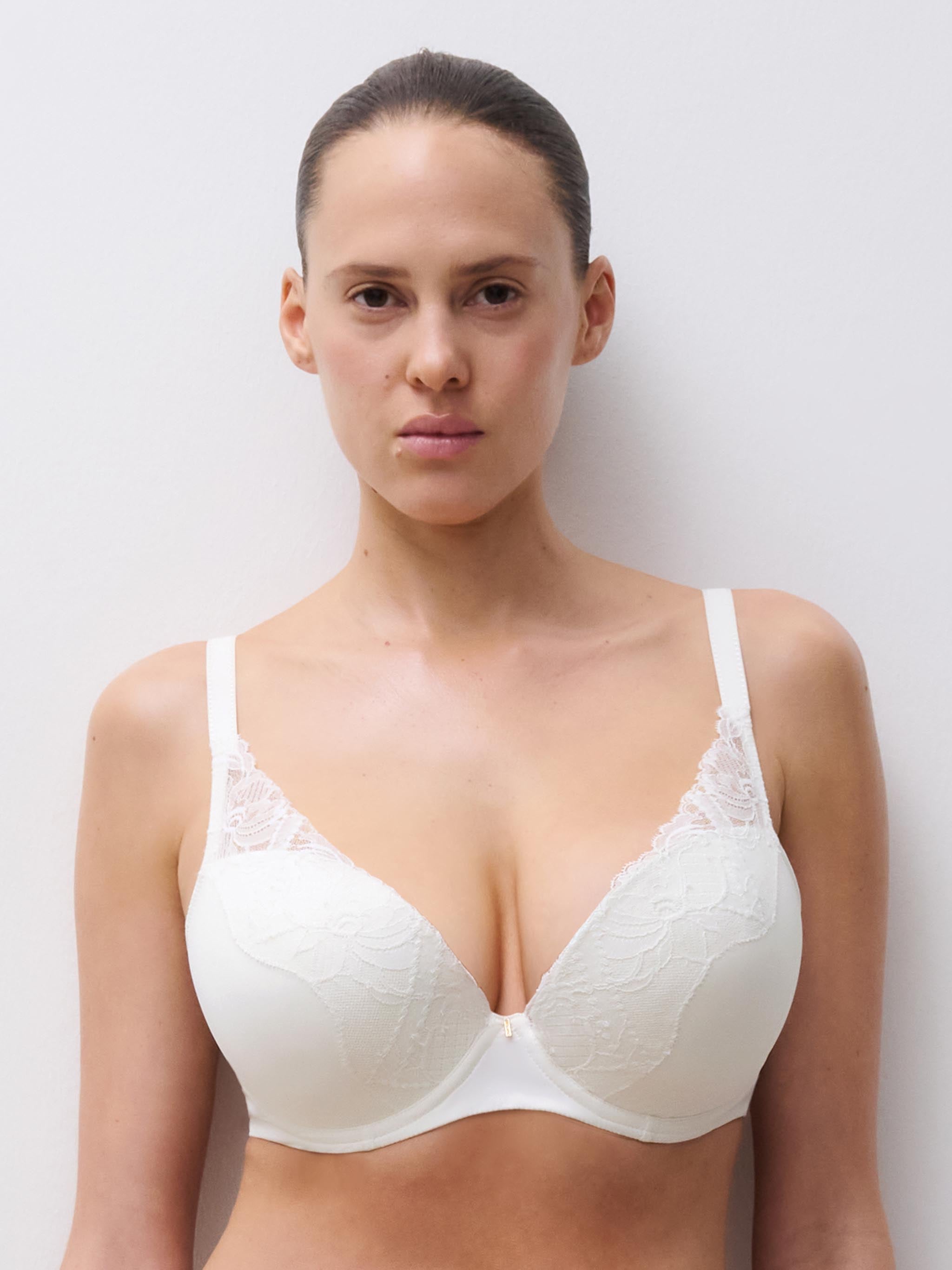 Plunge t-shirt BH - Milk