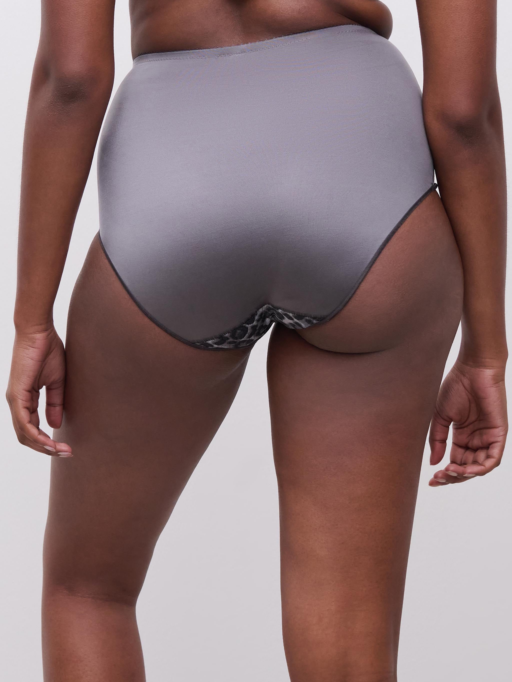 Høj talje slip - Grey Leopard