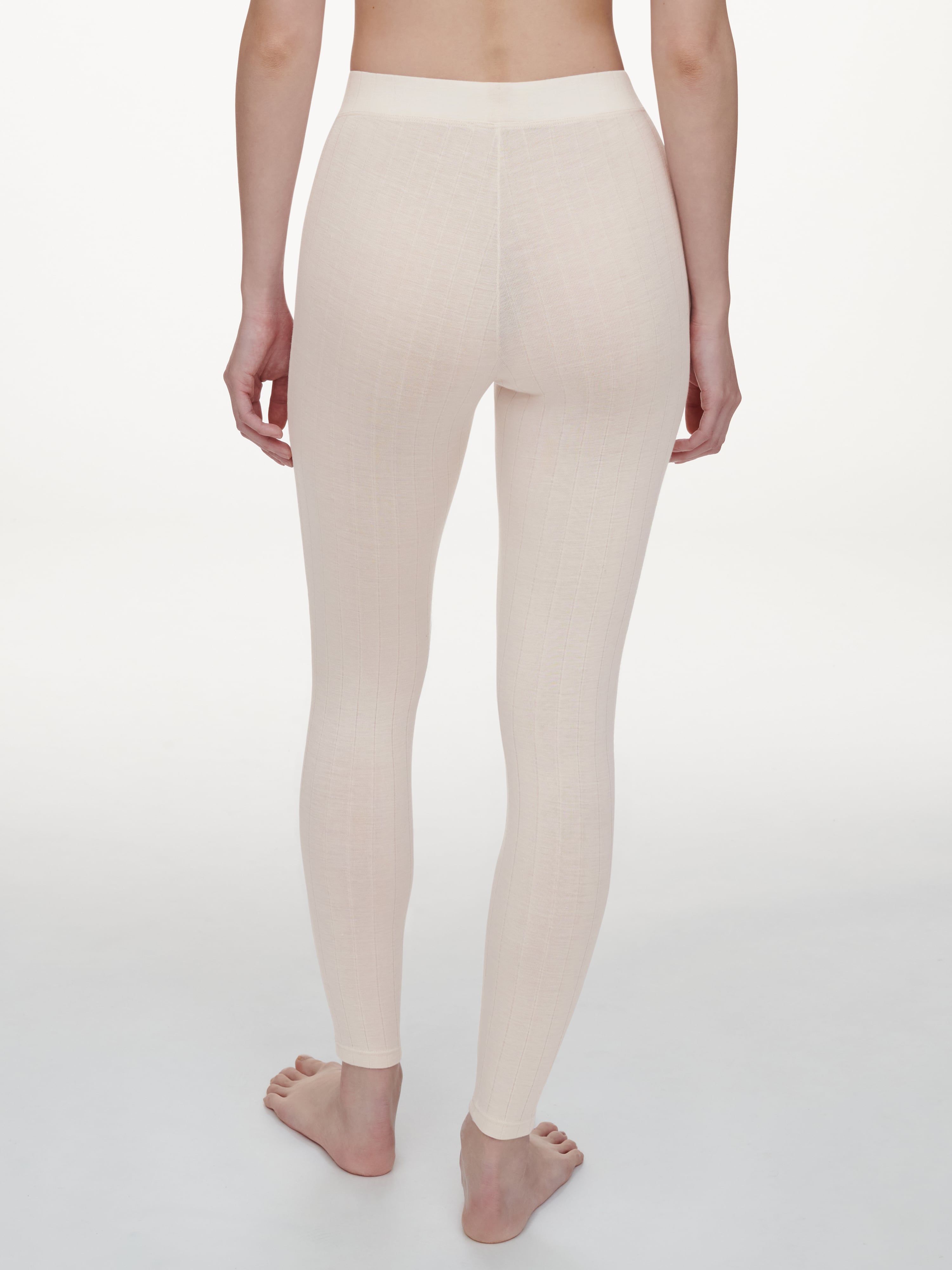 Leggings - merinould og silke - Talc