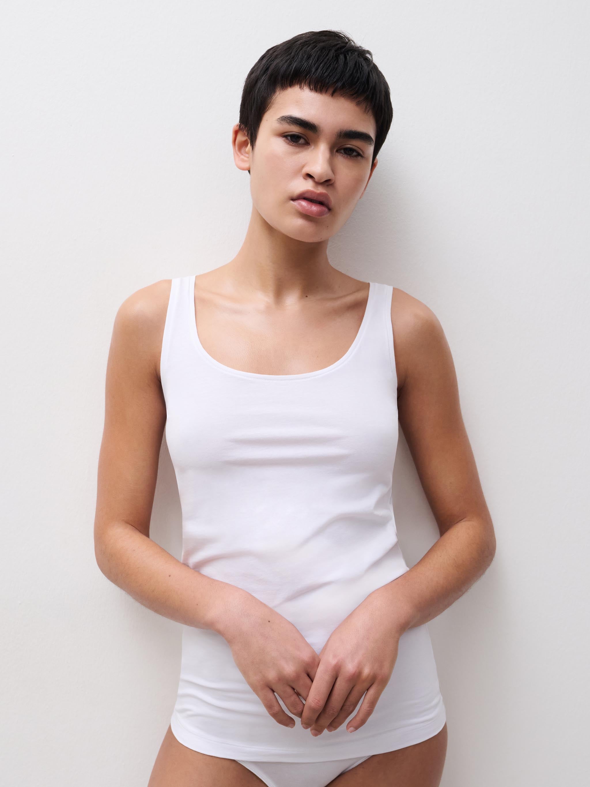 Tank top - bomuld - White