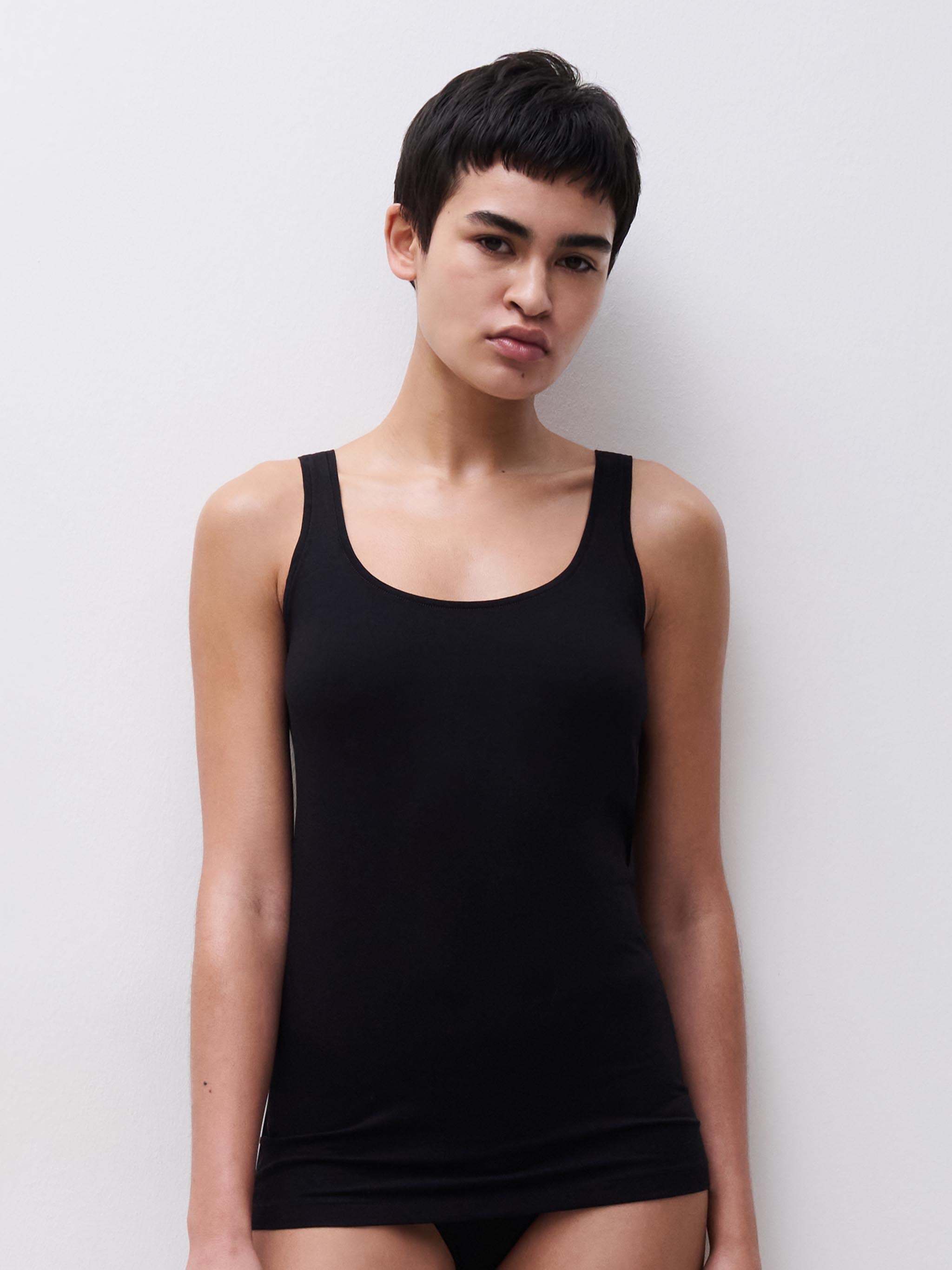 Tank top - bomuld - Black