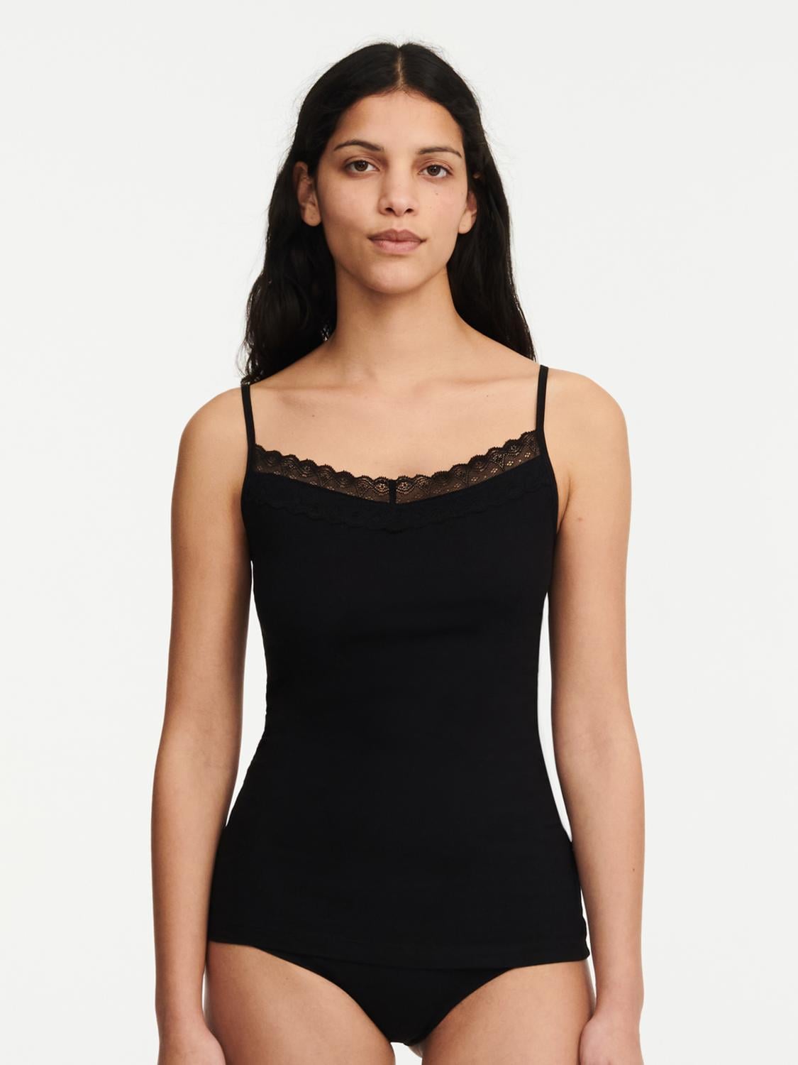 Chemise top - bomuld - Black