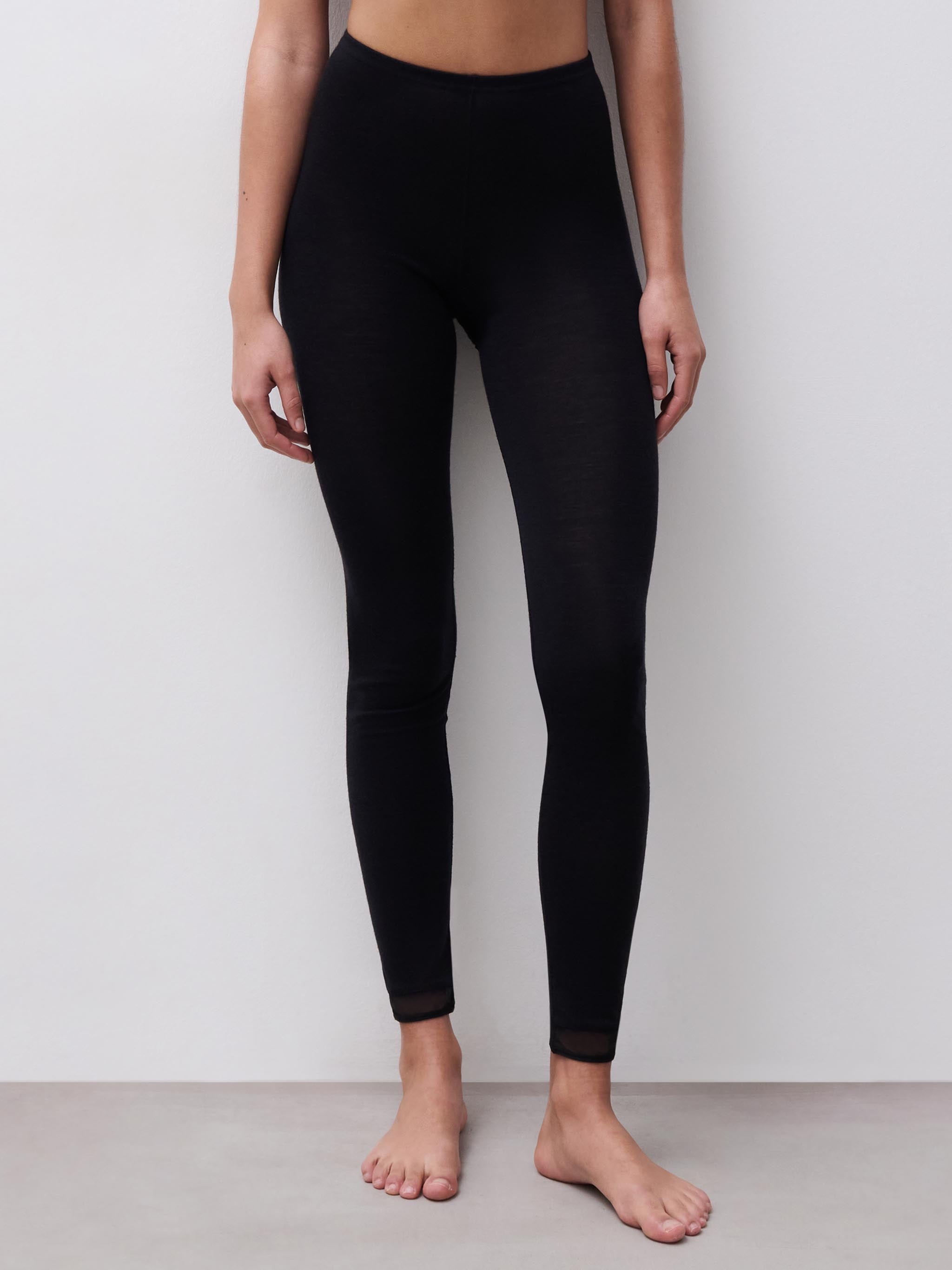 Leggings - 100% merinould - Black