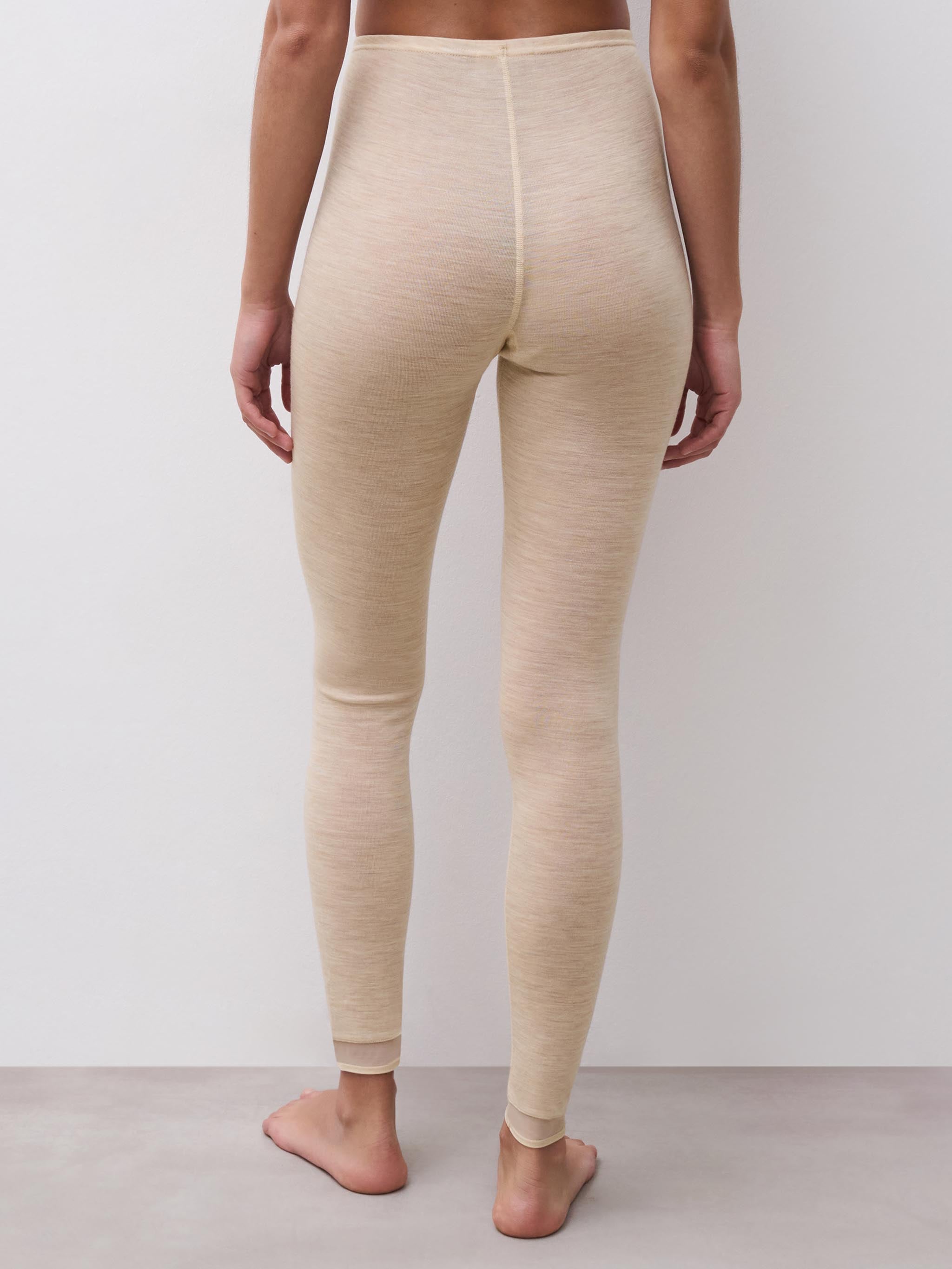 Leggings - 100% merinould - Heather nude