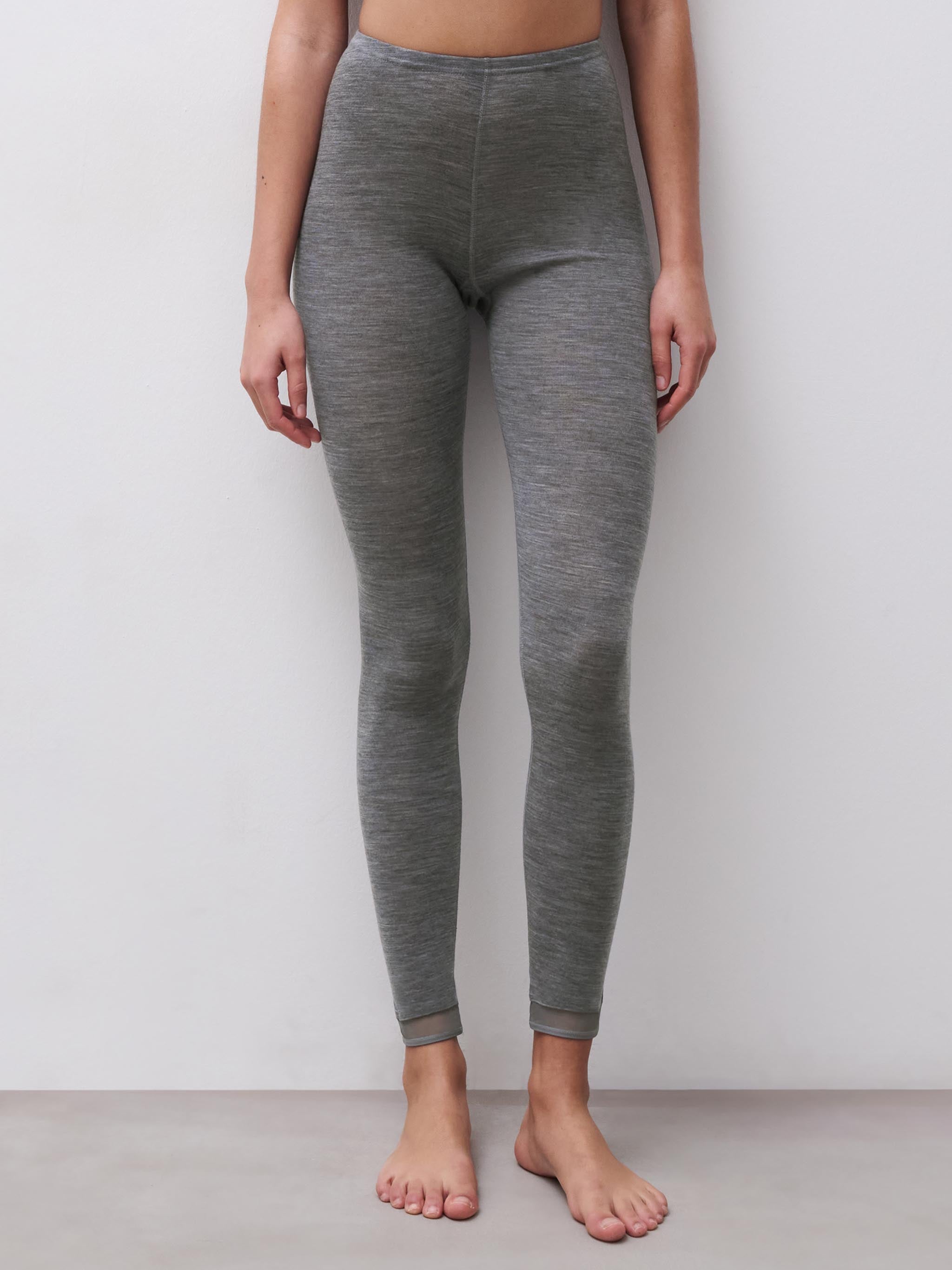 Leggings - 100% merinould - Heather grey