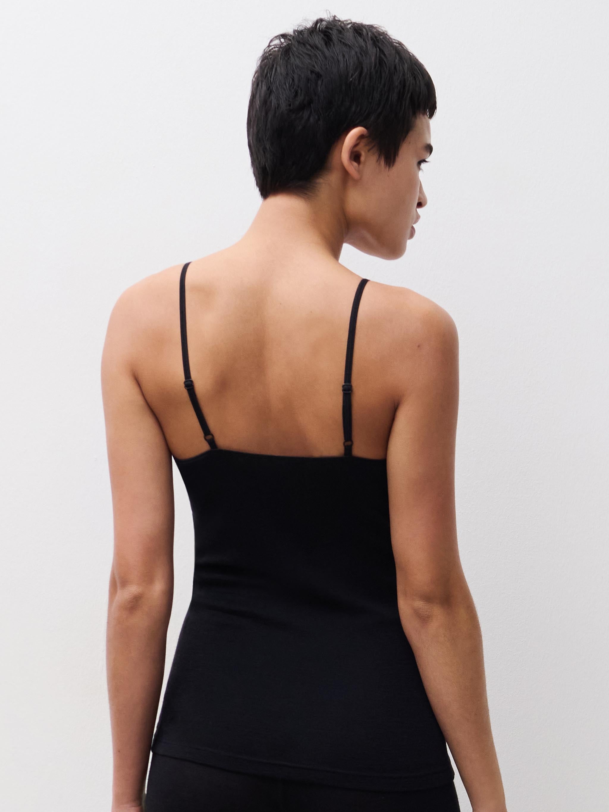 Chemise top - 100% merinould - Black