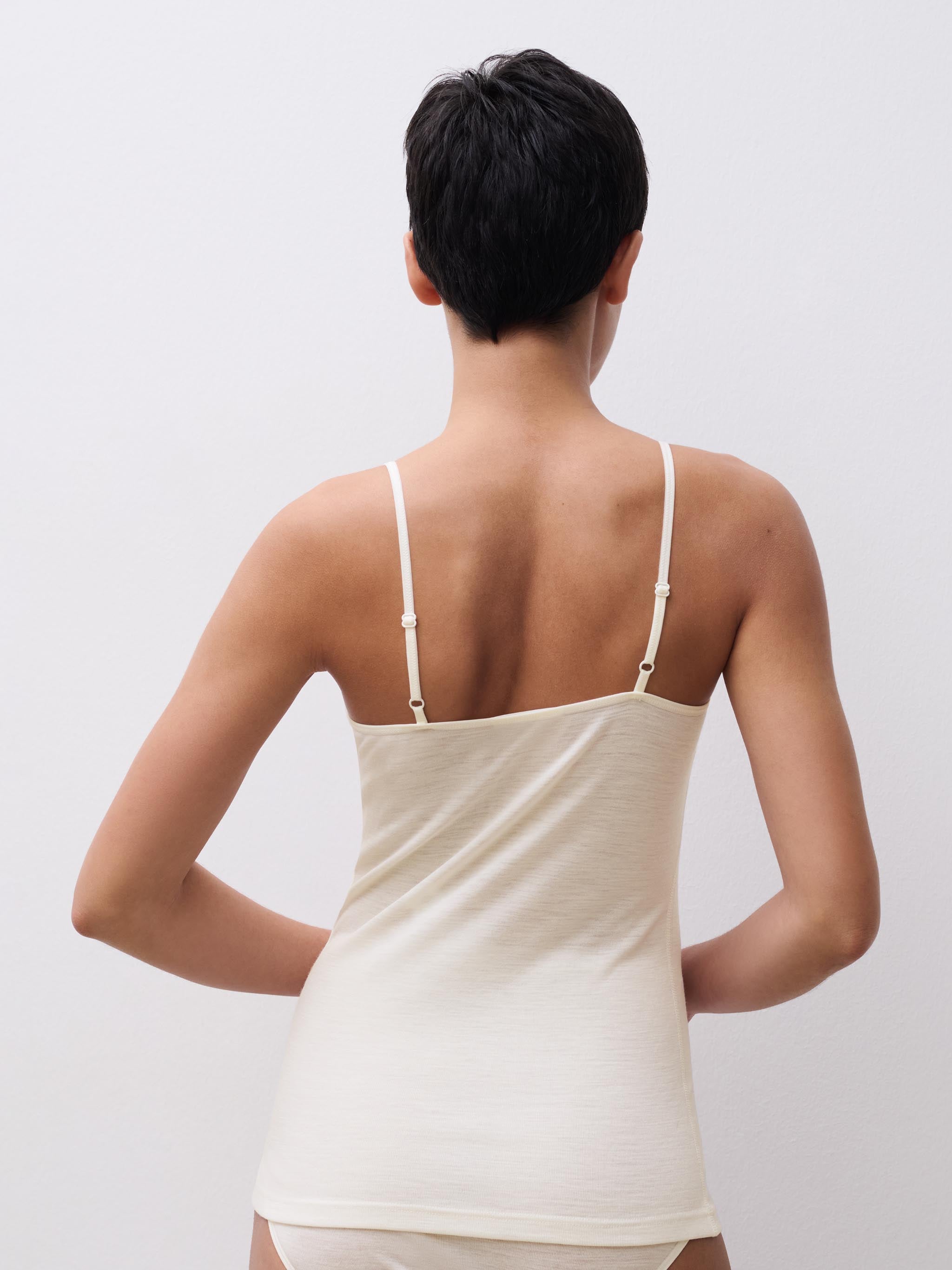 Chemise top - 100% merinould - Ivory