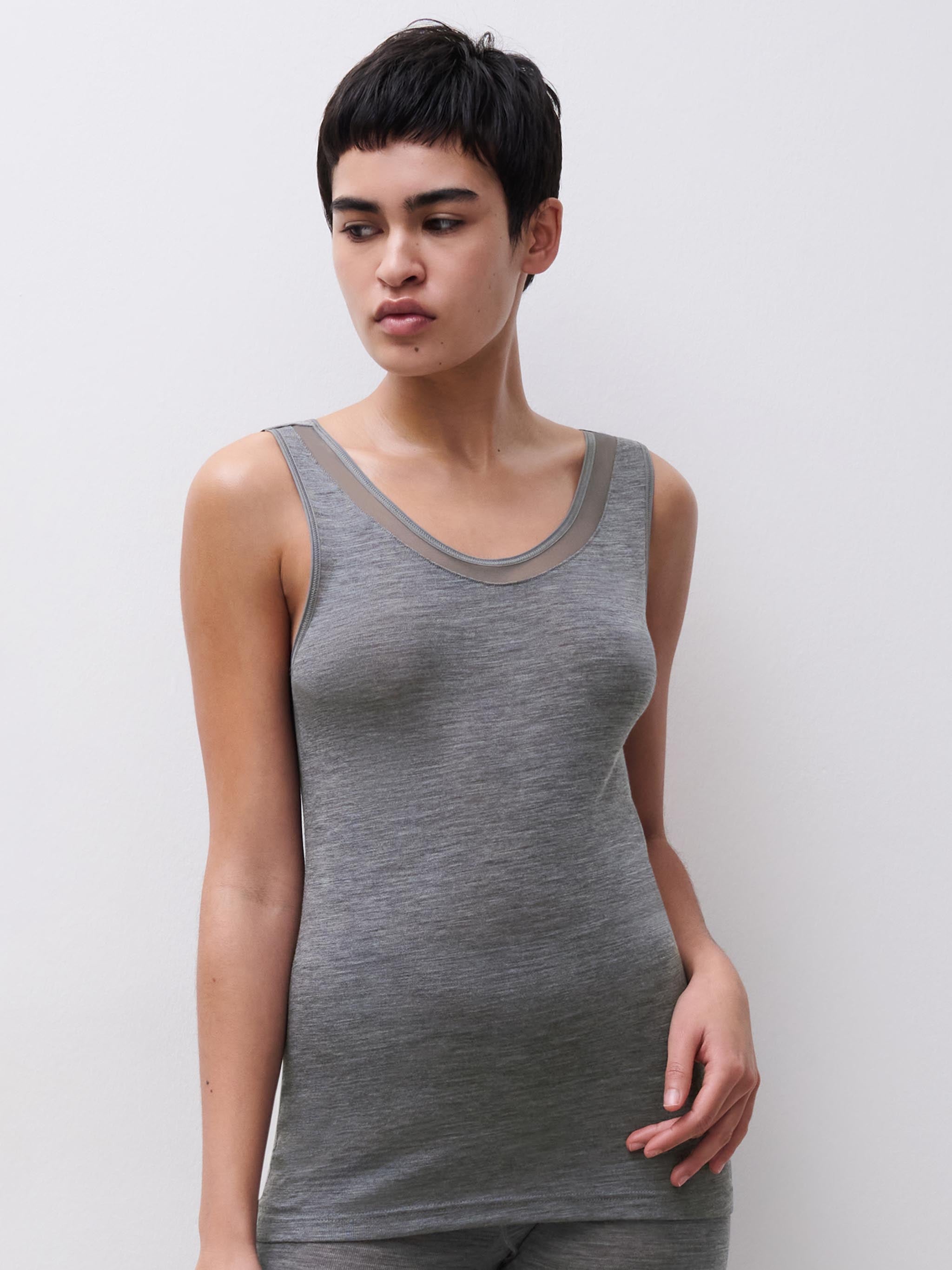 Top -100% merinould - Heather grey