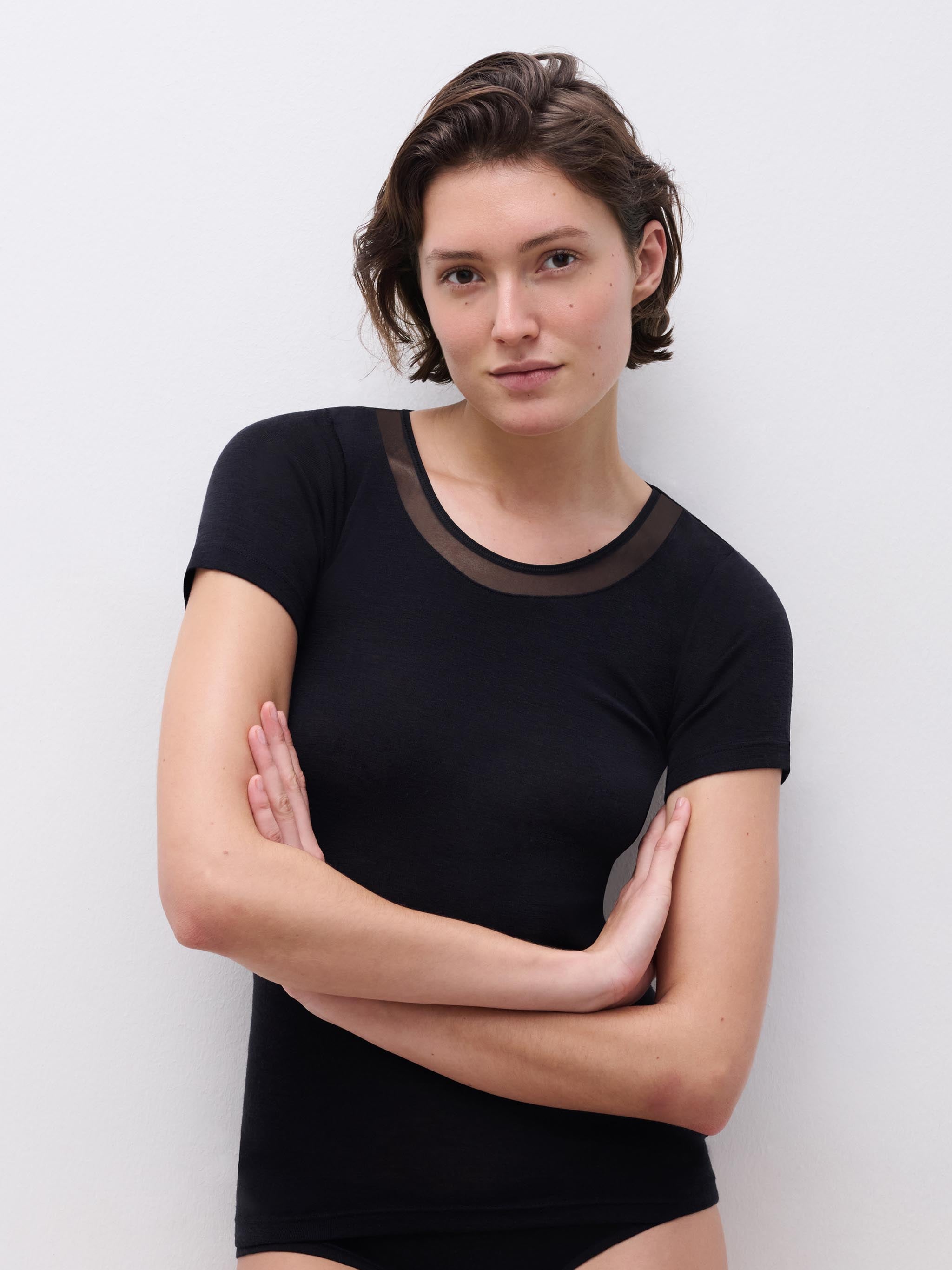 T-shirt -100% merinould - Black