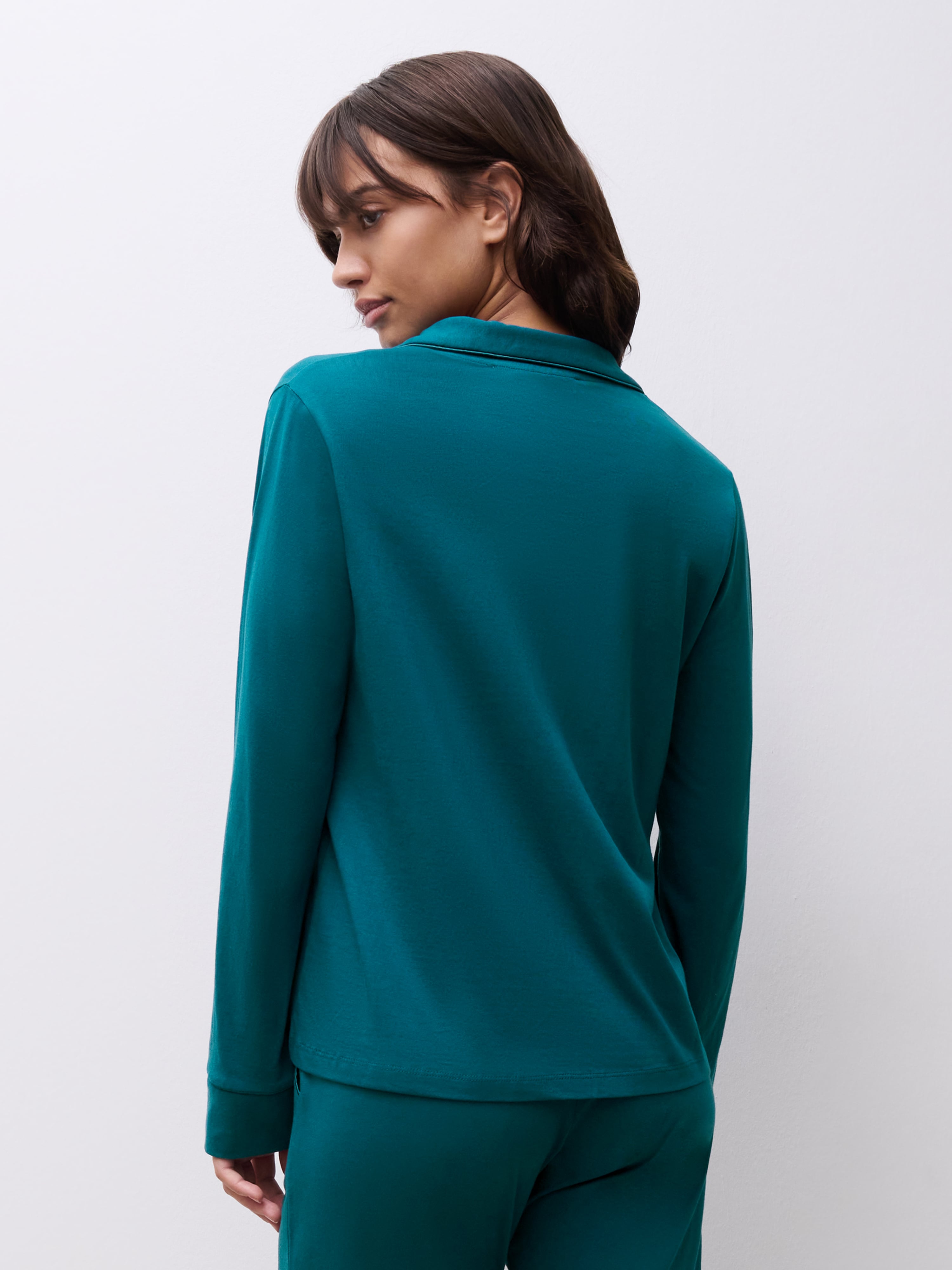 Top med lange ærmer - Oriental Green