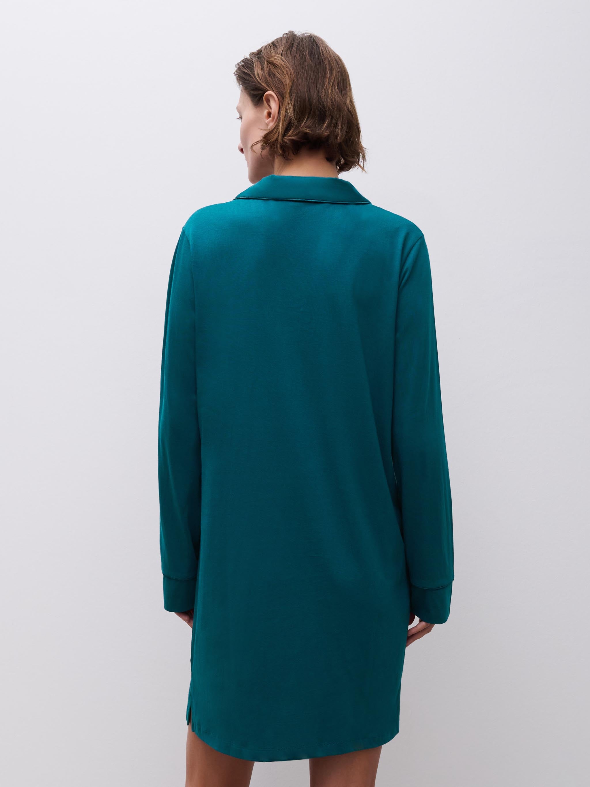 Langærmet natkjole - Oriental Green