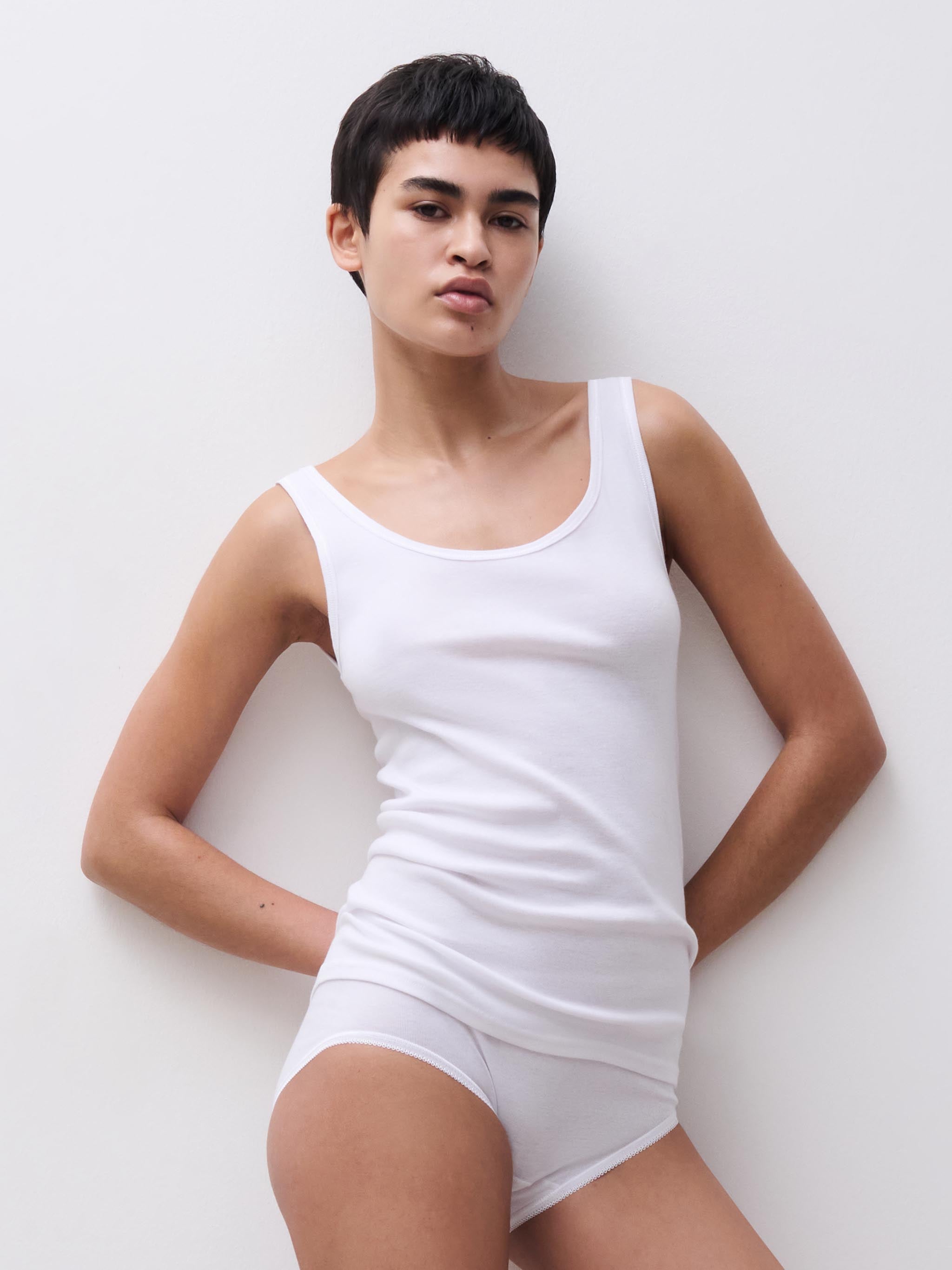 Top - 100% bomuld - White