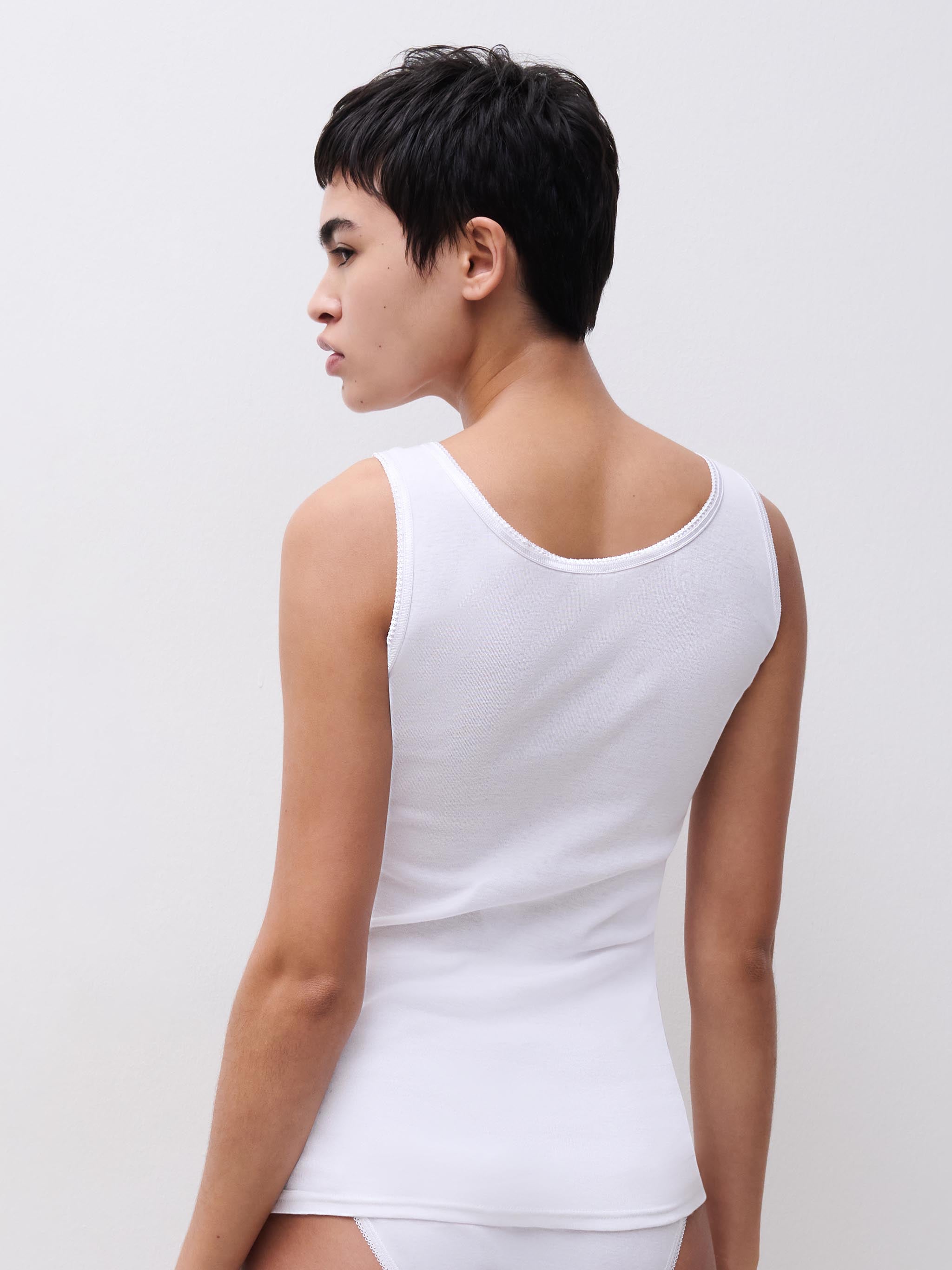 Top - 100% bomuld - White