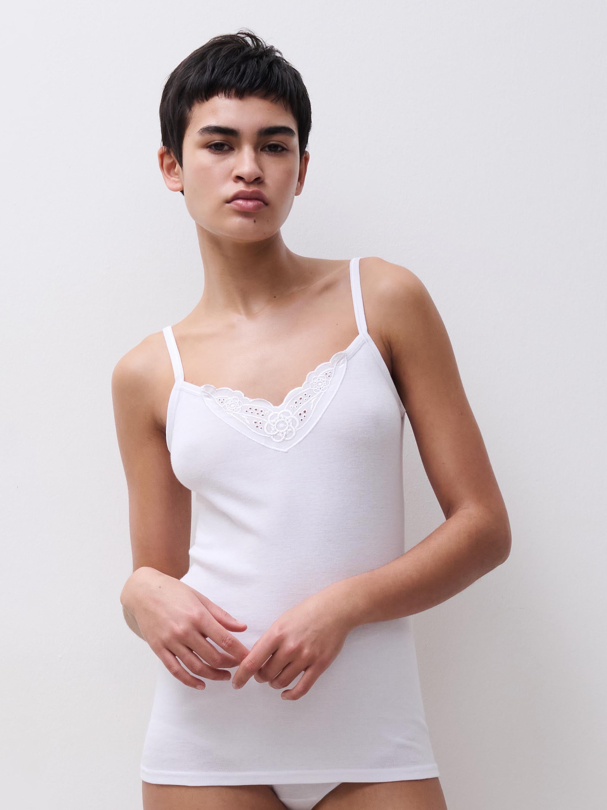 Top - 100% bomuld - White