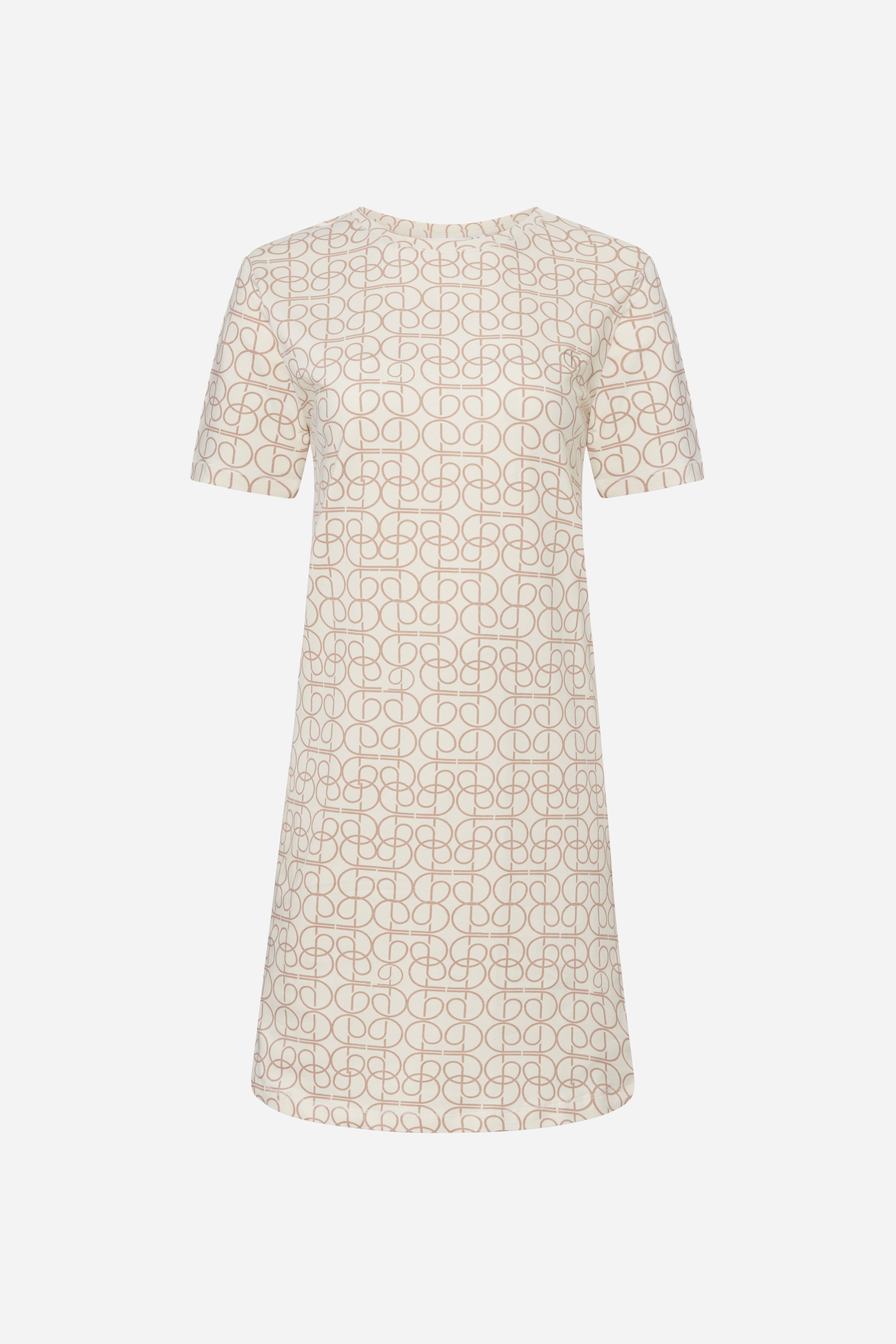 Natkjole med korte ærmer - Beige Curves