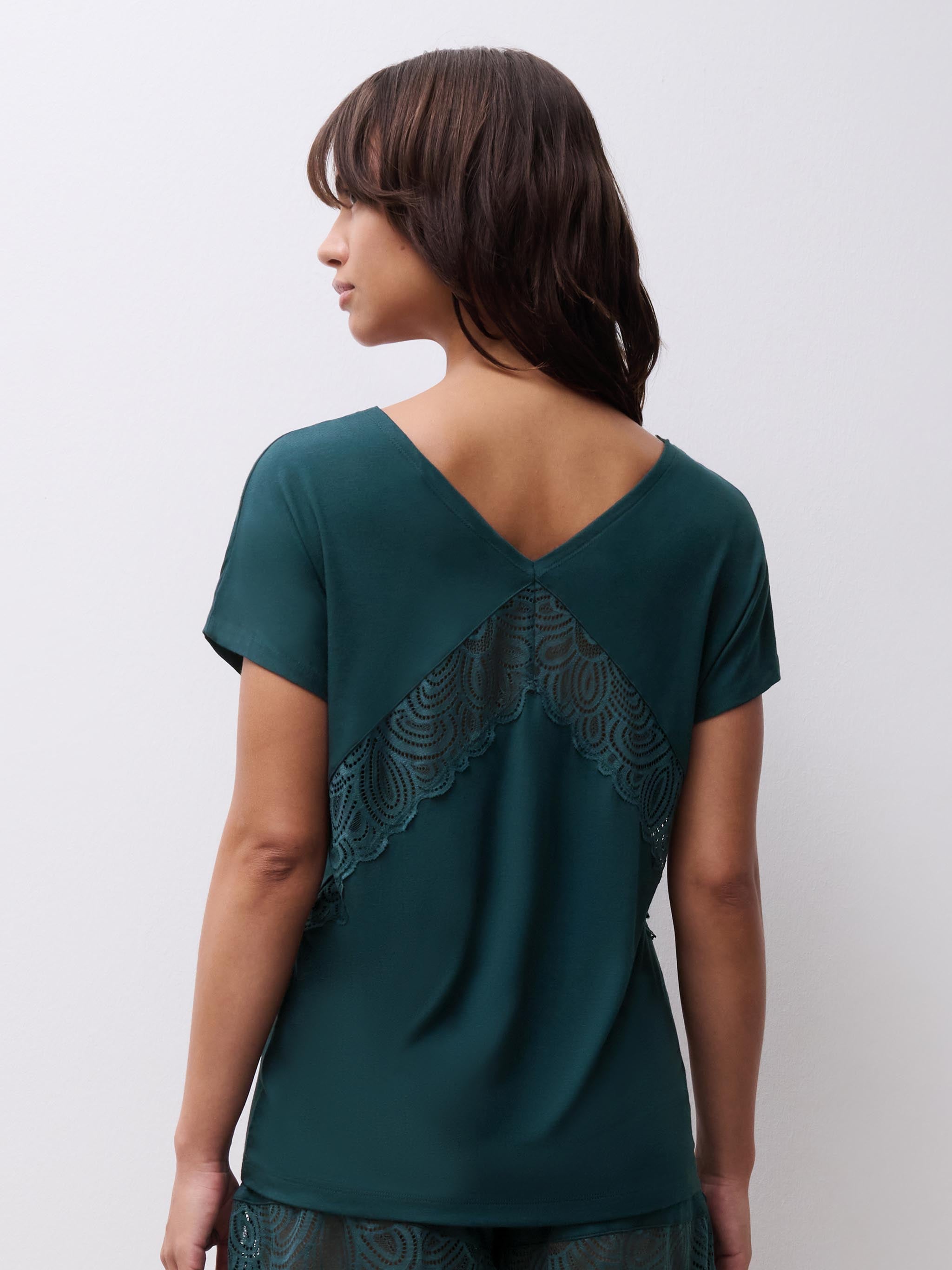 Top med korte ærmer - Peacock