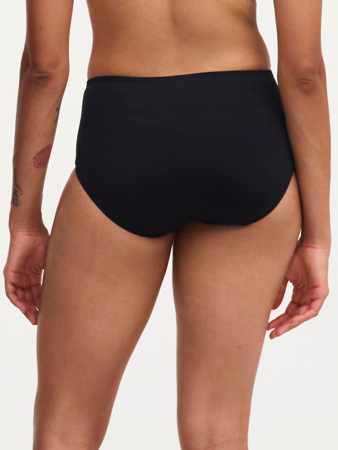 Højtaljet bikinitrusse - Black