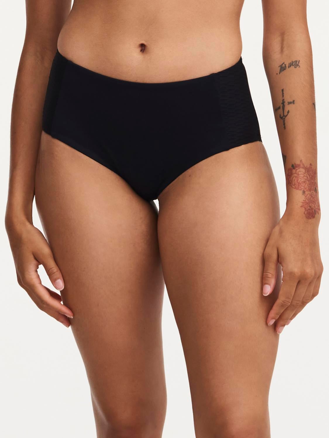 Højtaljet bikinitrusse - Black