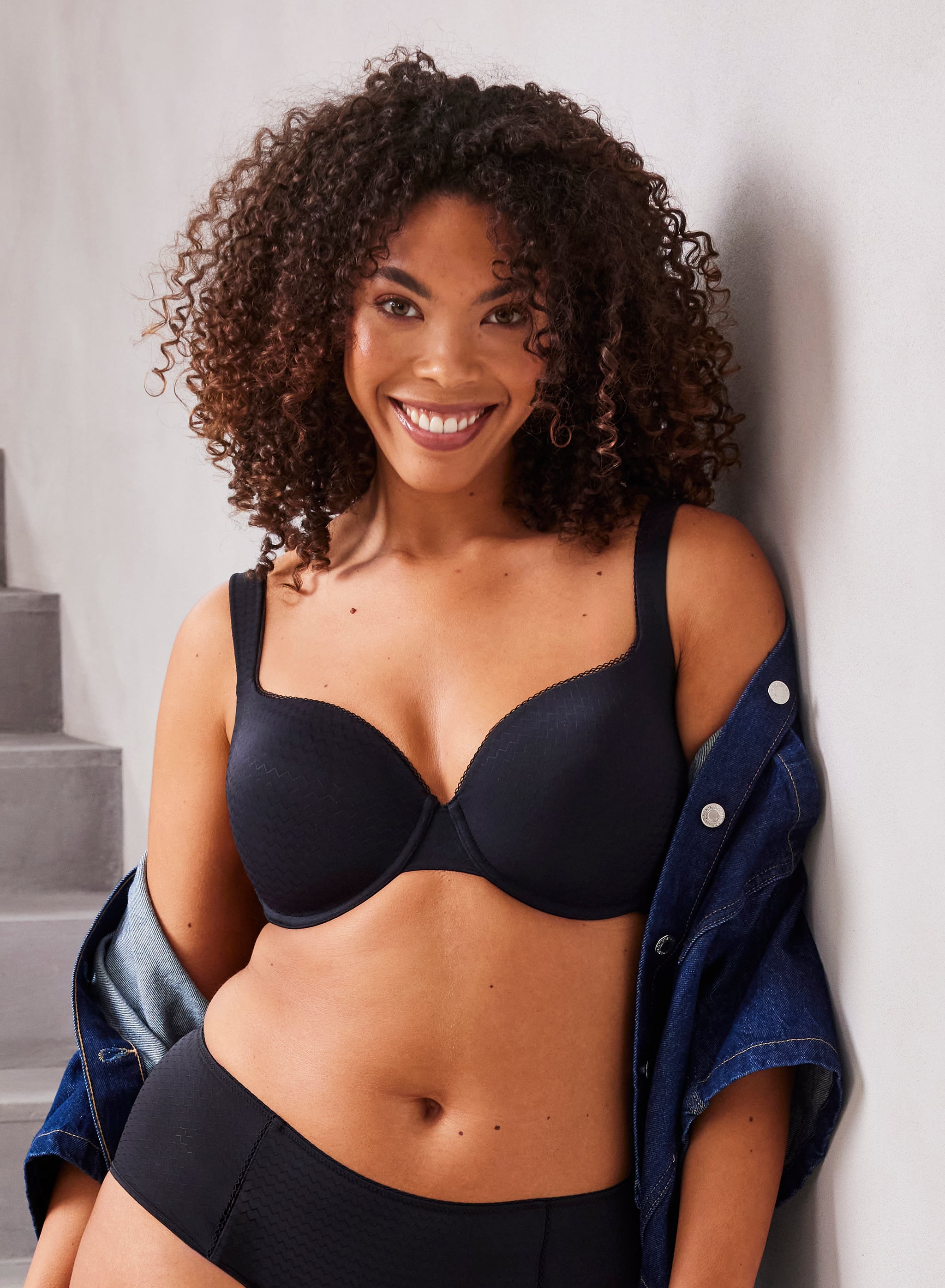 BRA TSHIRT COVERING FOAM BH ZIG ZAG - Black