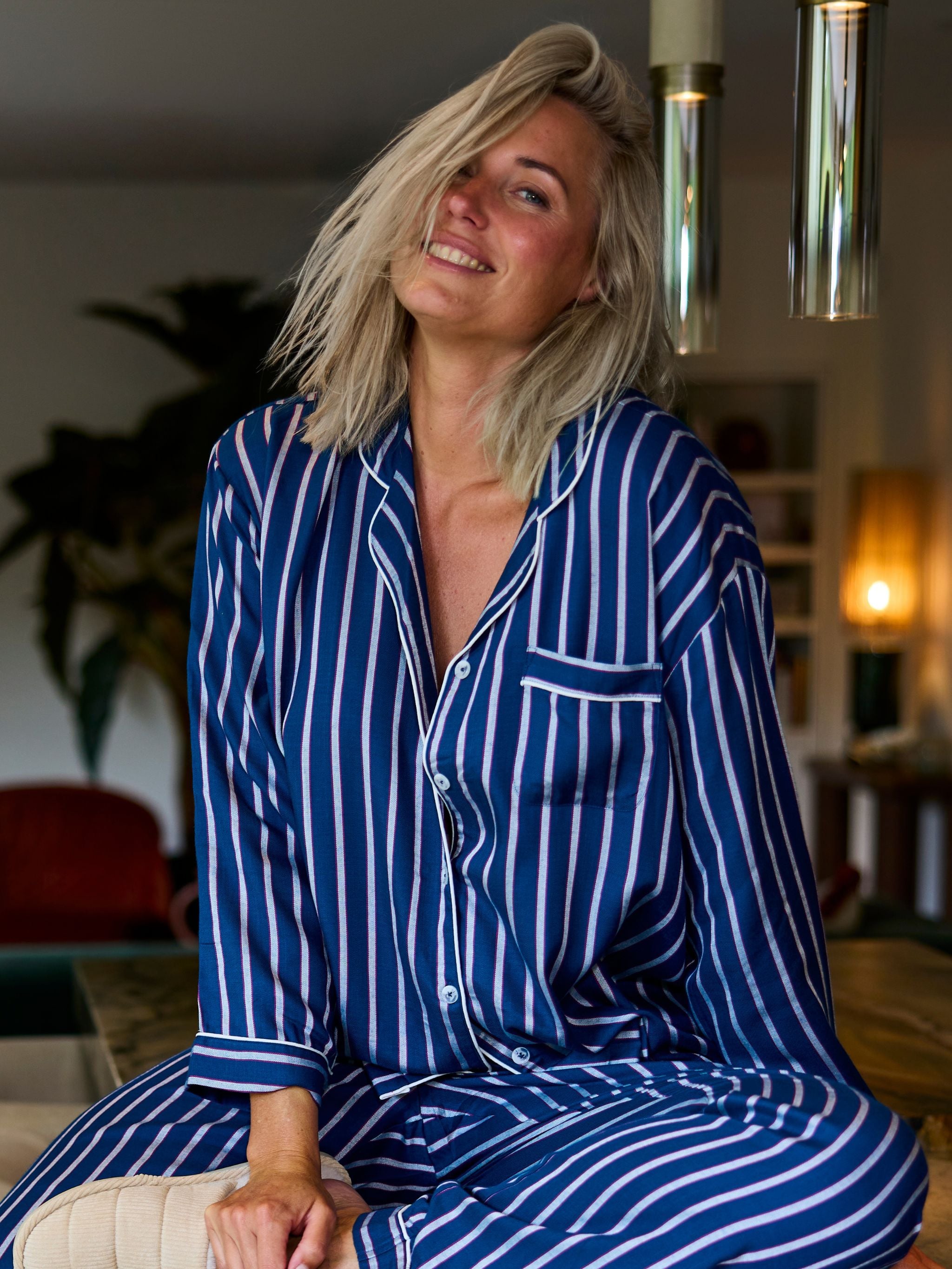 Top med lange ærmer - Egret/Opale