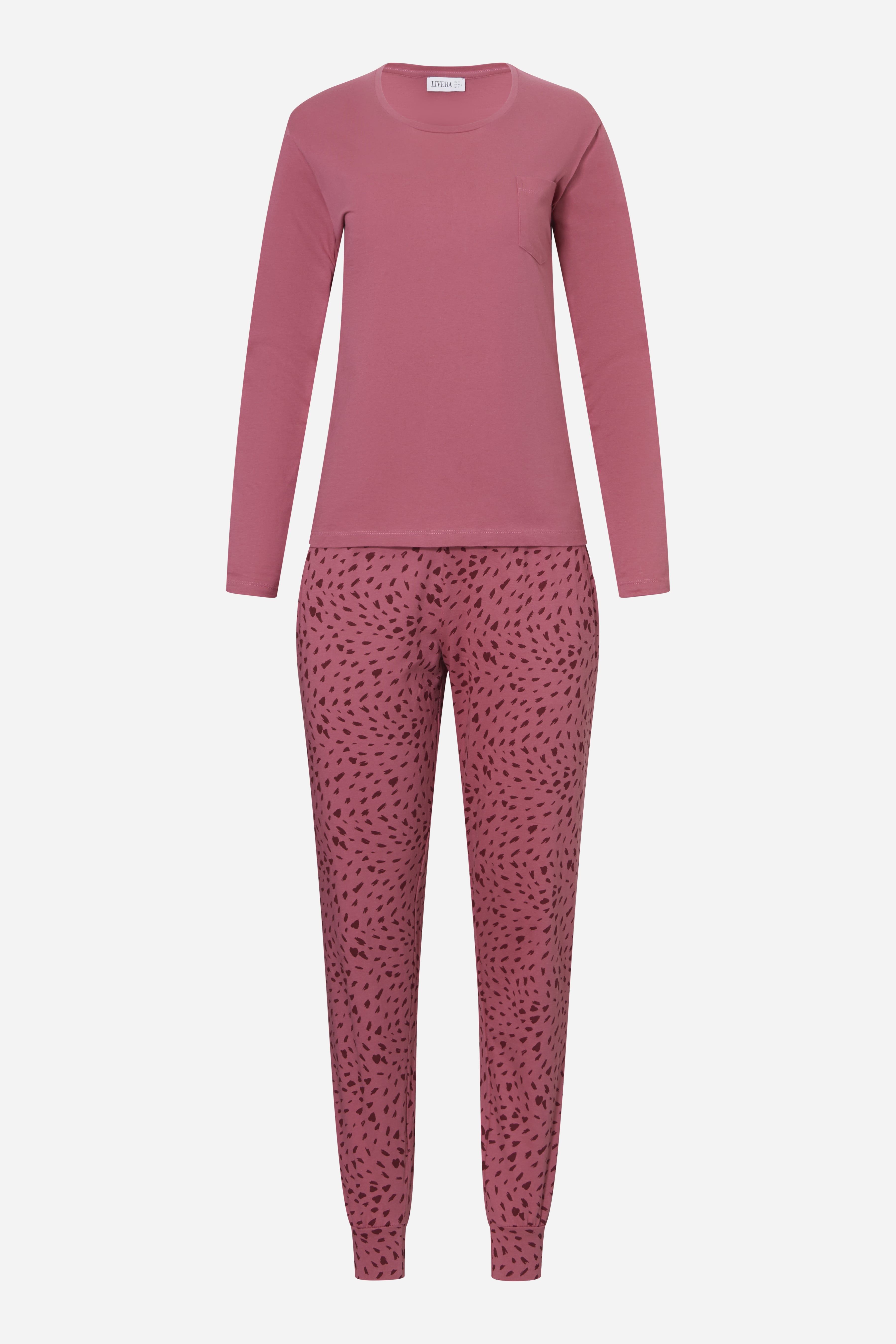 Langærmet pyjamas - Red Hearts