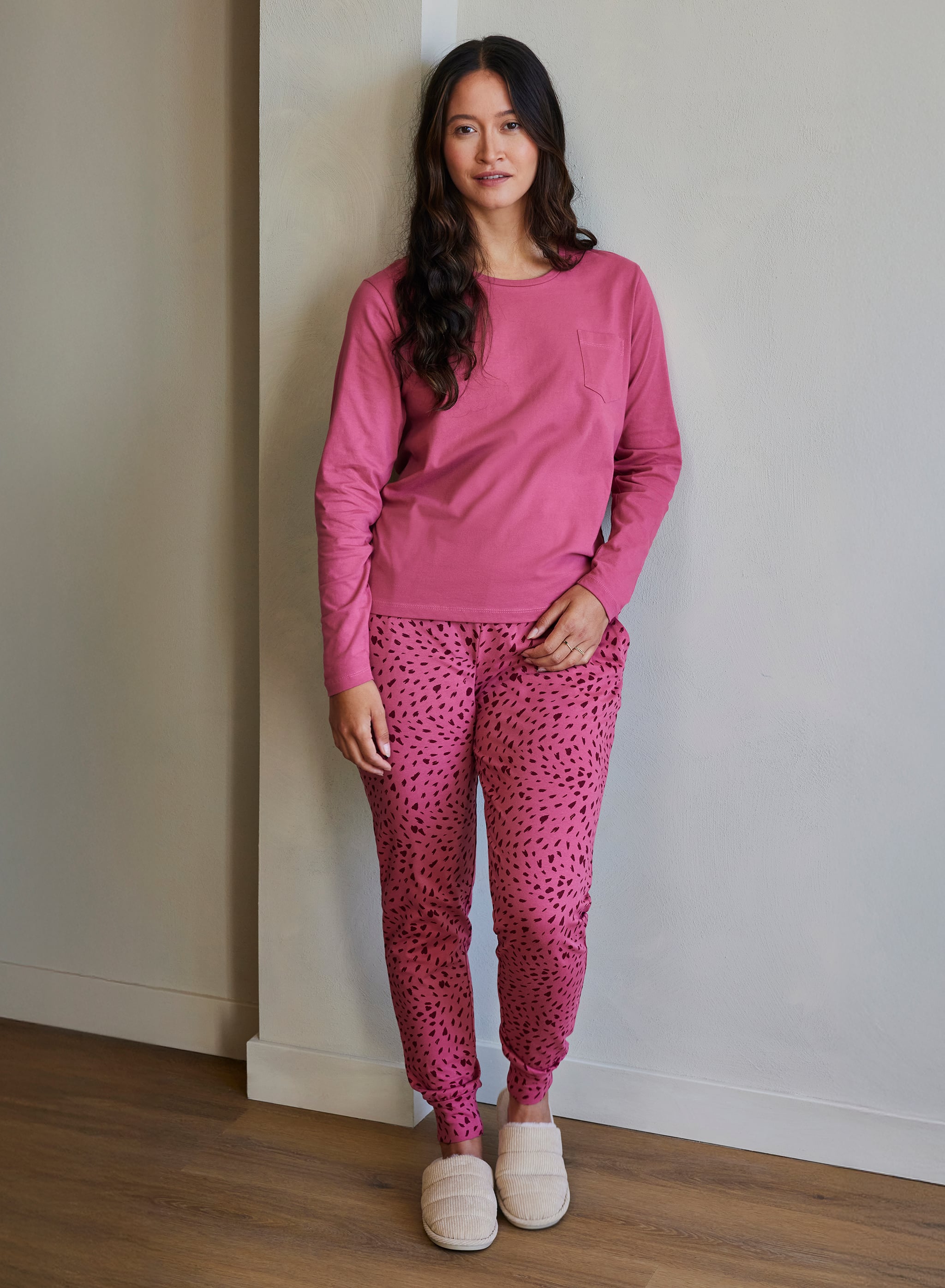 Langærmet pyjamas - Red Hearts