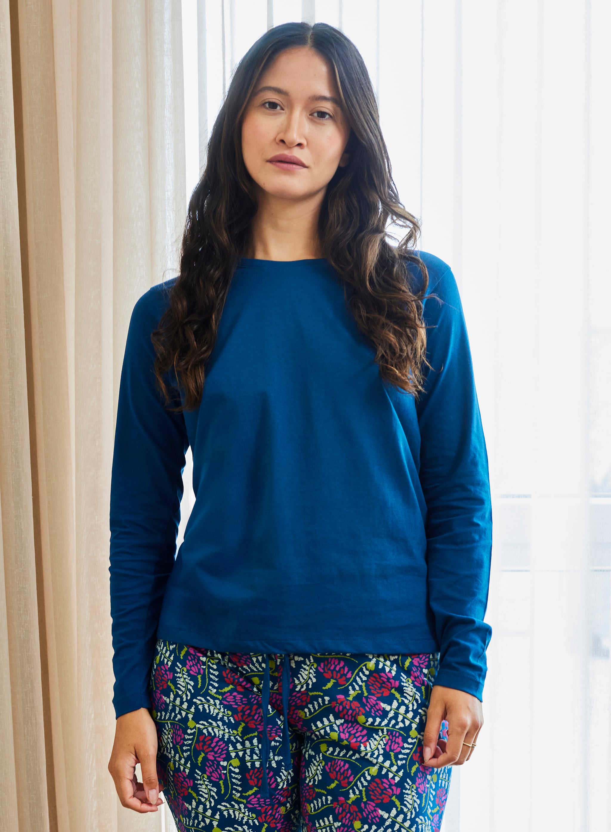 Top med lange ærmer - Blue Opale