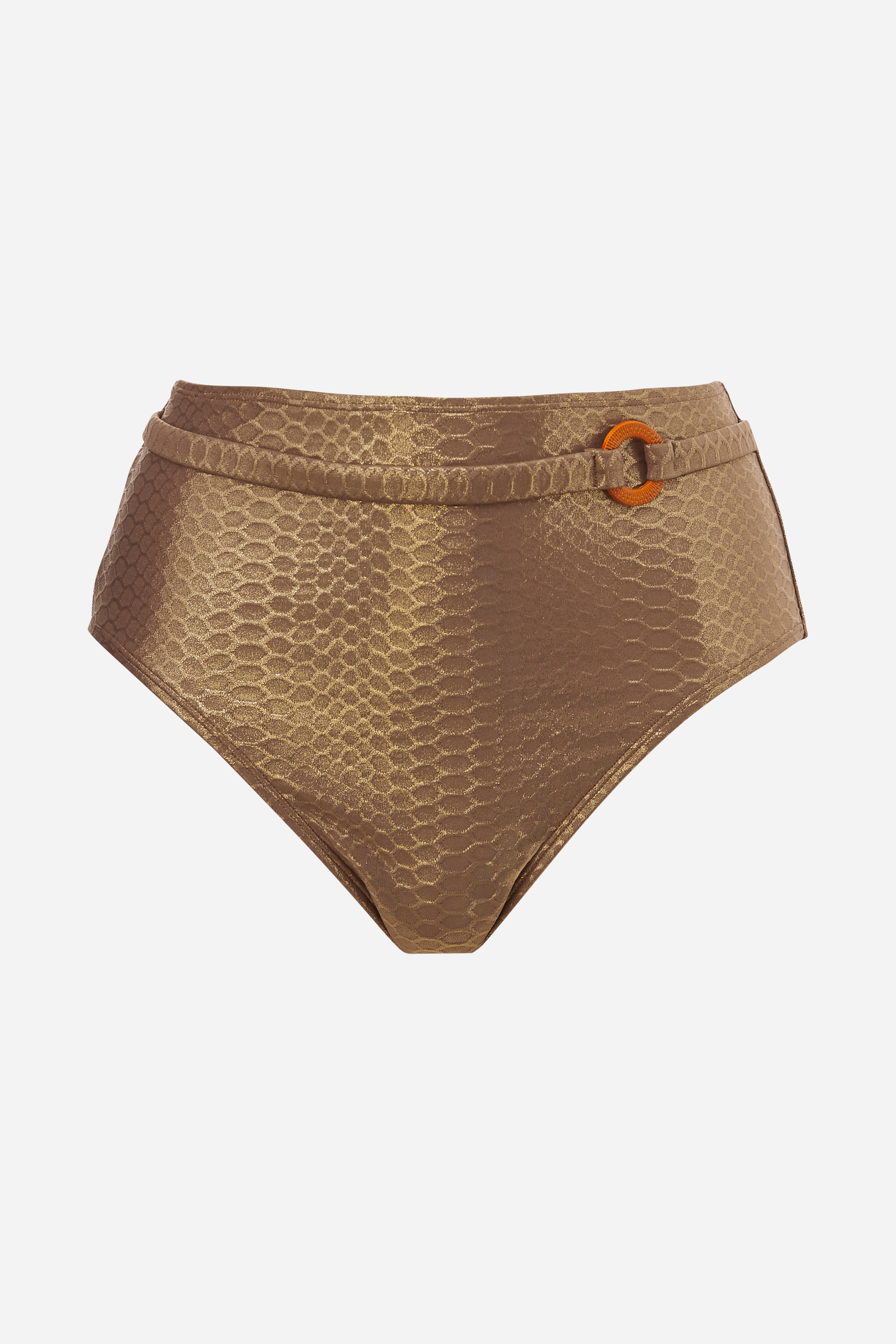 Højtaljet bikinitrusse - GOLDEN FOIL