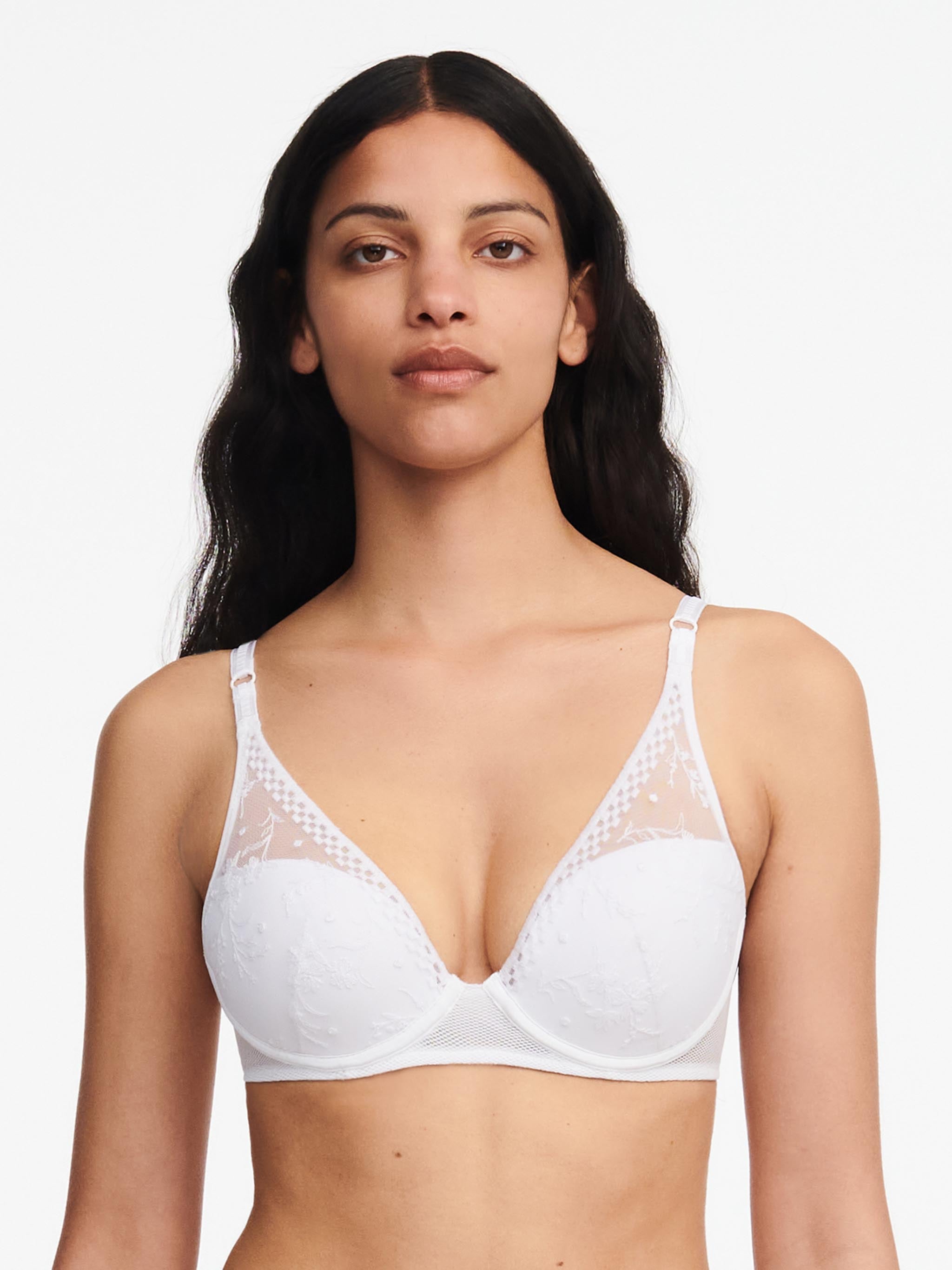 Plunge t-shirt BH - White