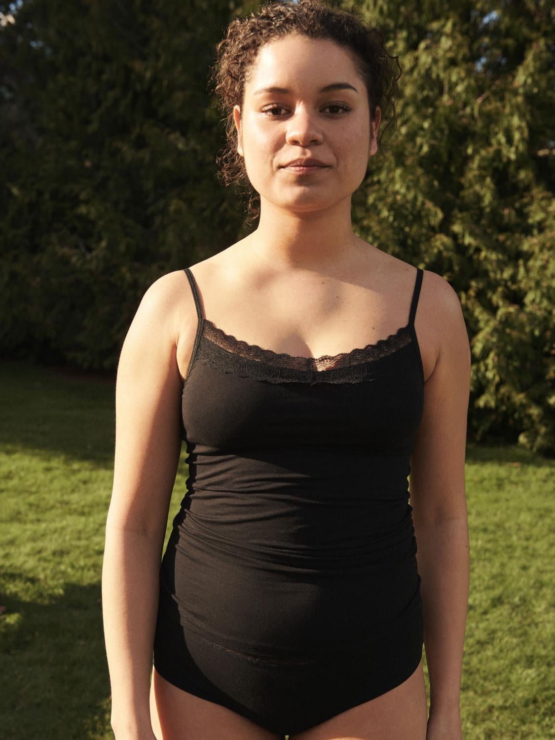 Chemise top - bomuld - Black