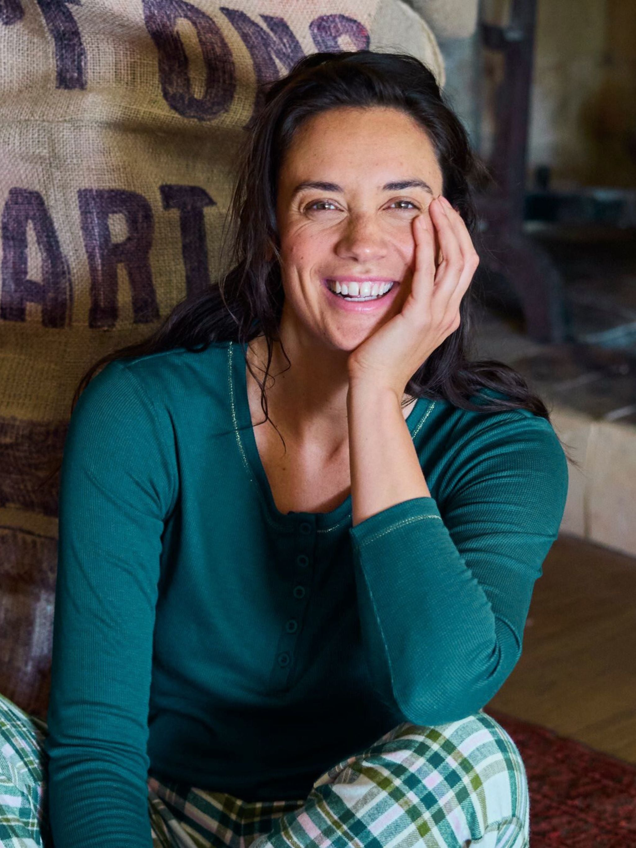 Top med lange ærmer - Oriental Green