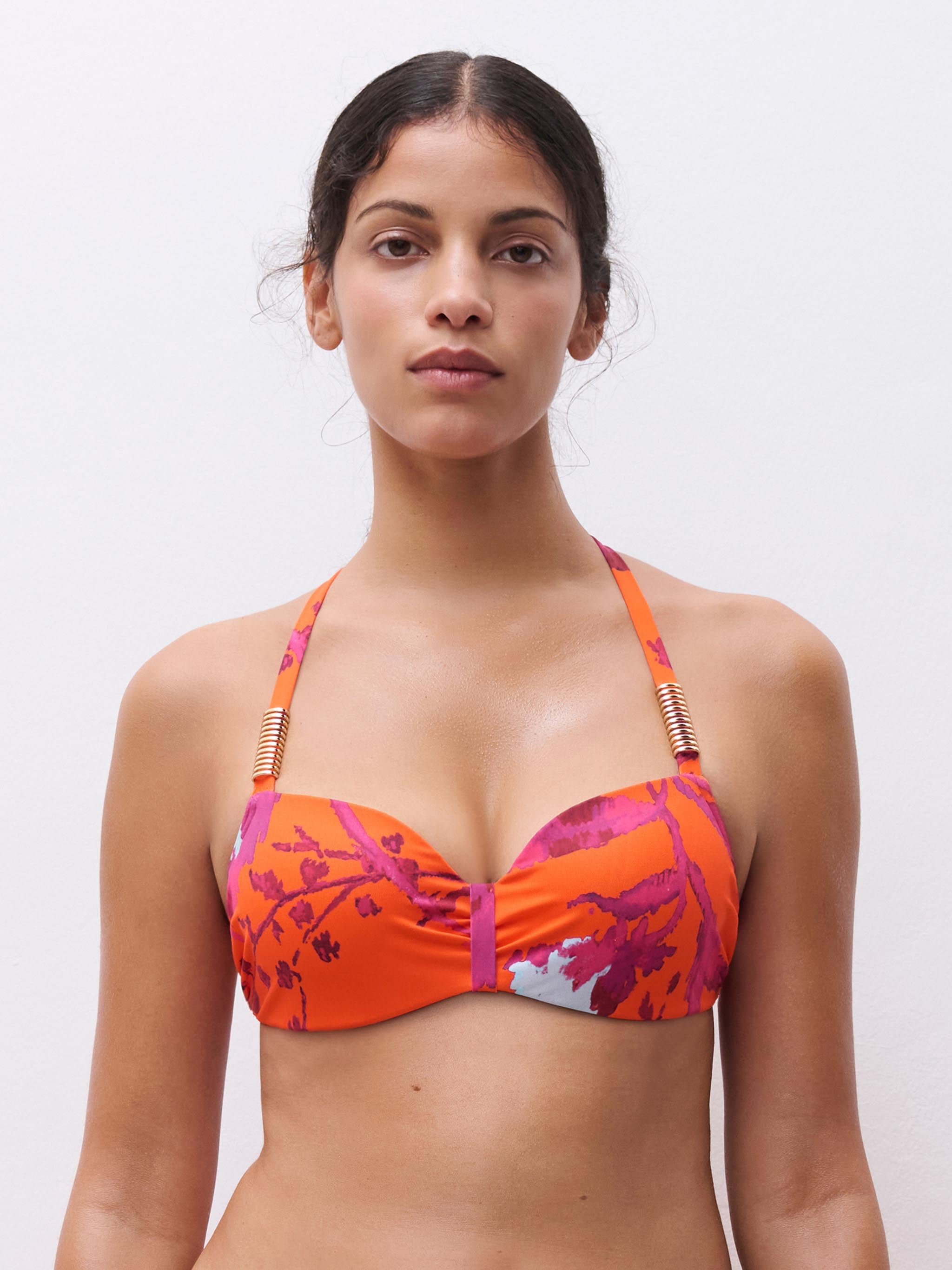 Half cup bikinitop - Painted flowers