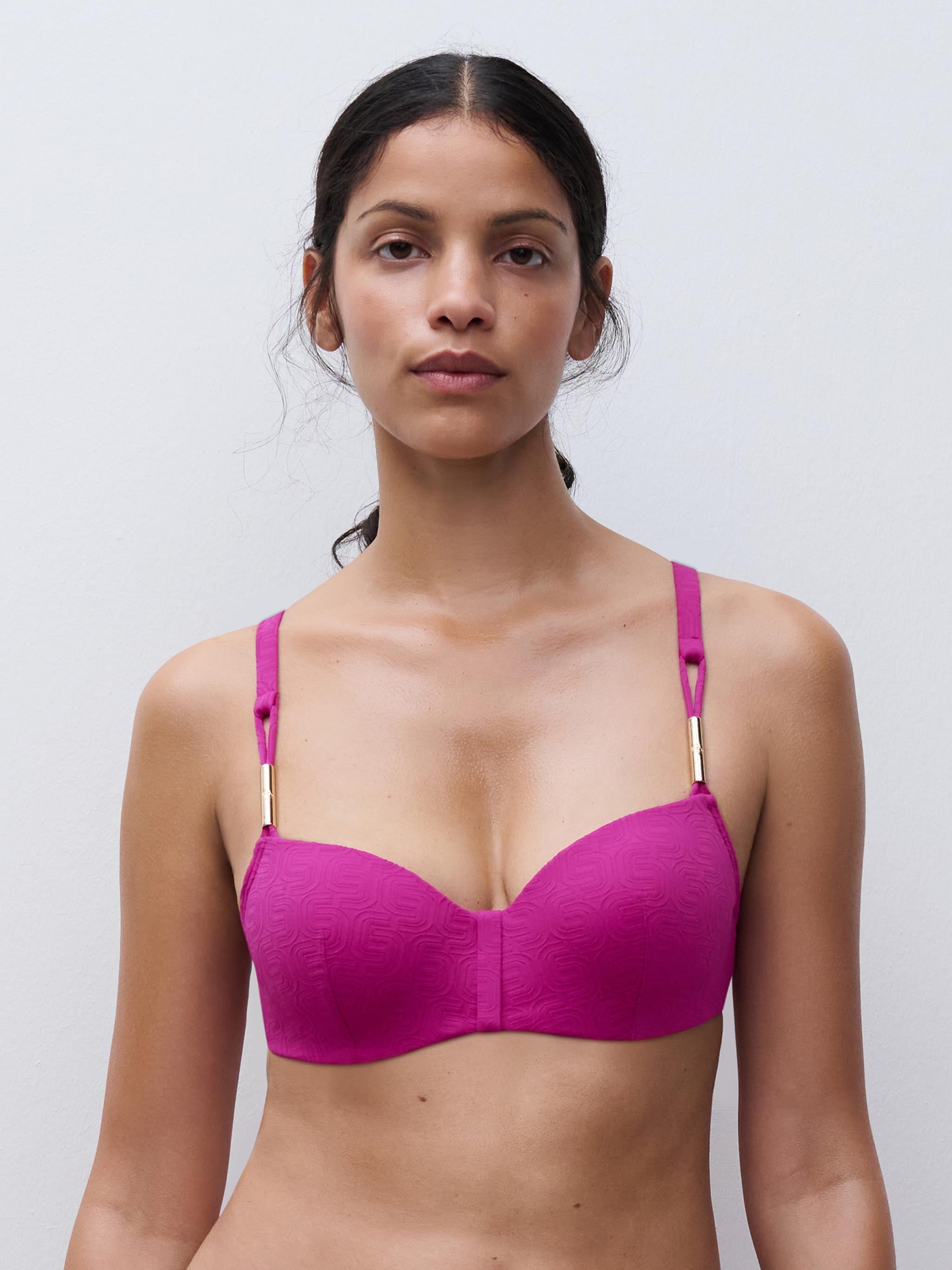 Half cup bikinitop - Tyrian Fuchsia