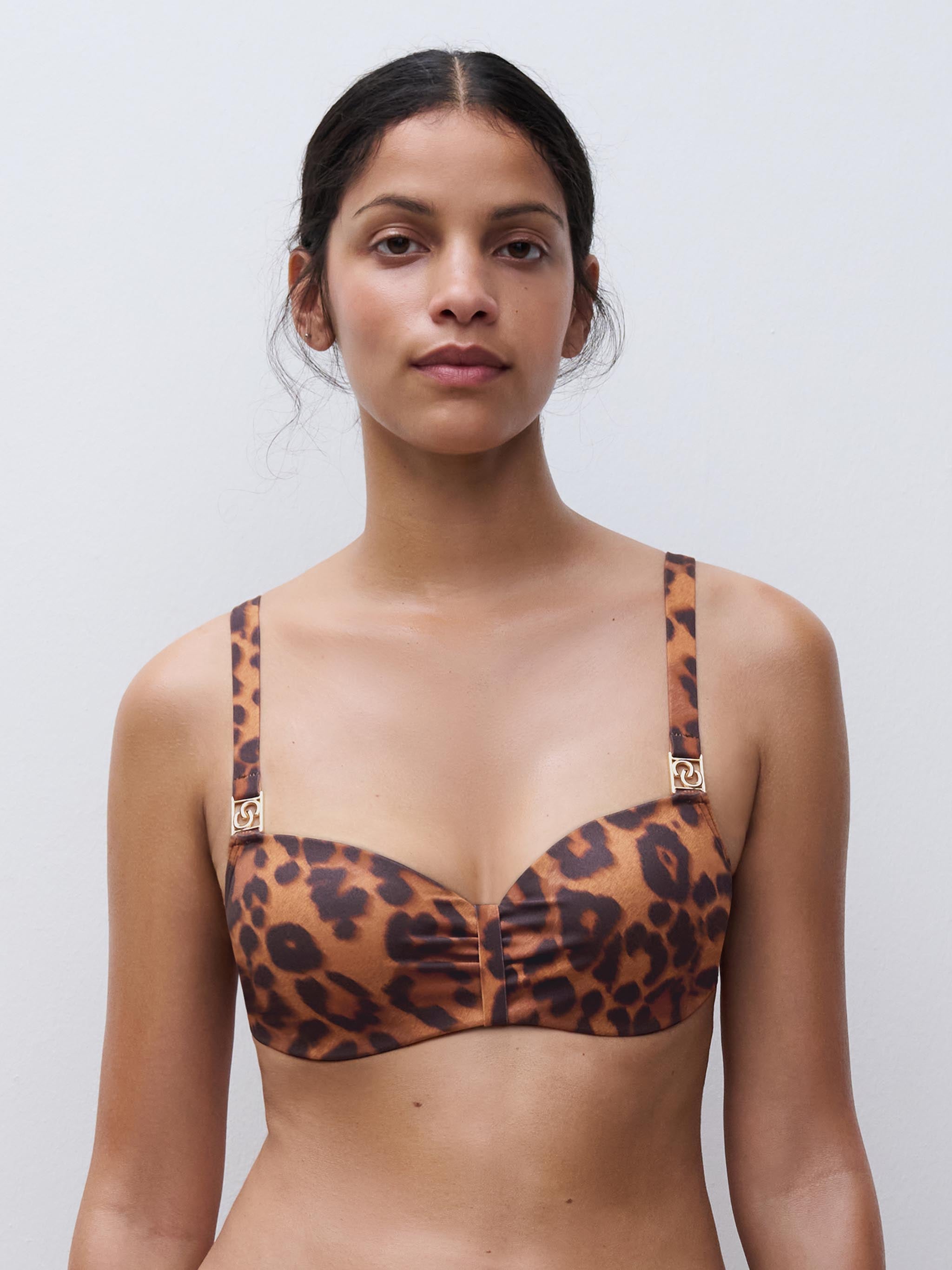 Half cup bikinitop - Wild Leopard