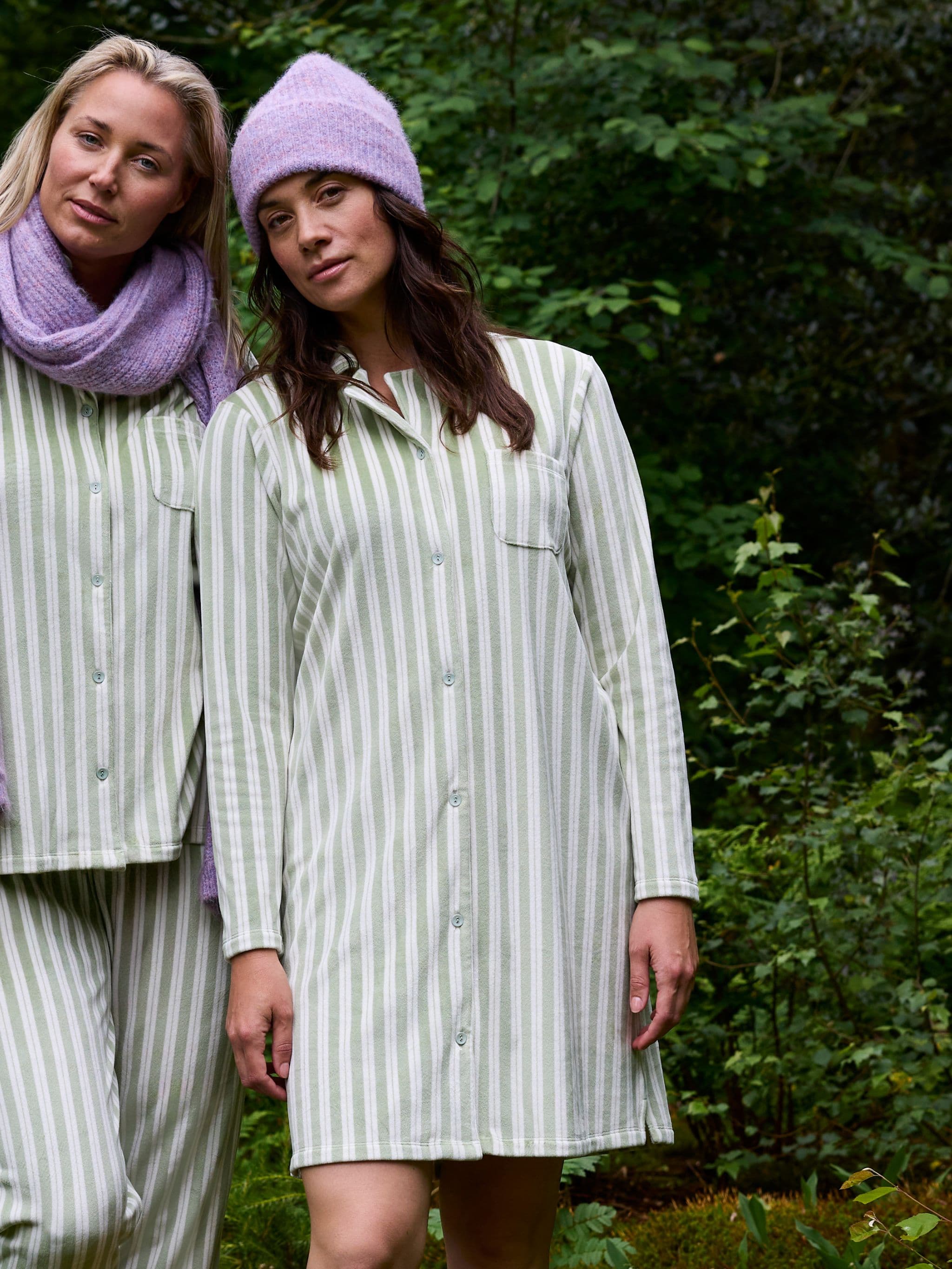 Langærmet natkjole - Swamp/Egret