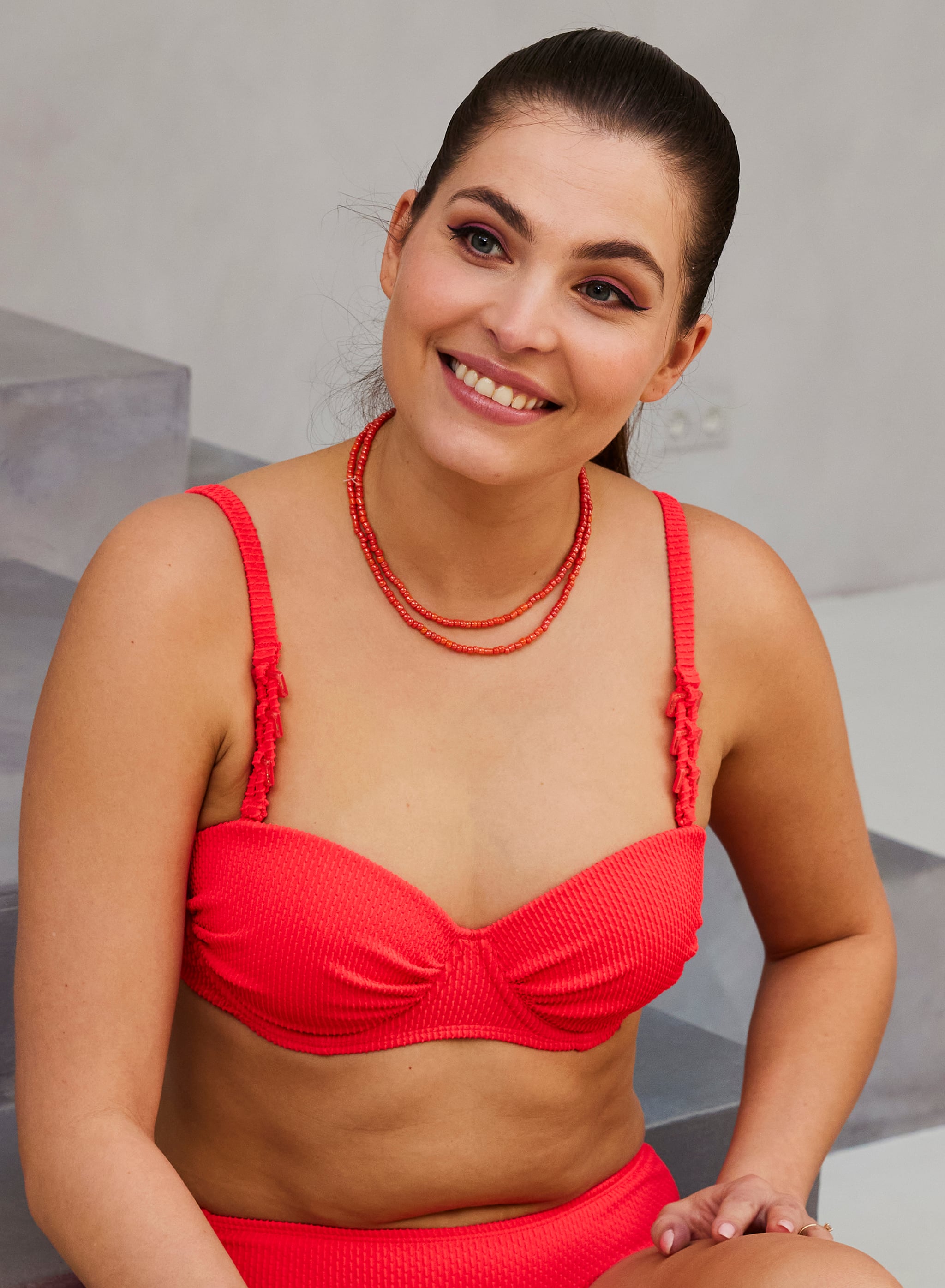 Stropløs bikinitop - FLUORESCENT PINK