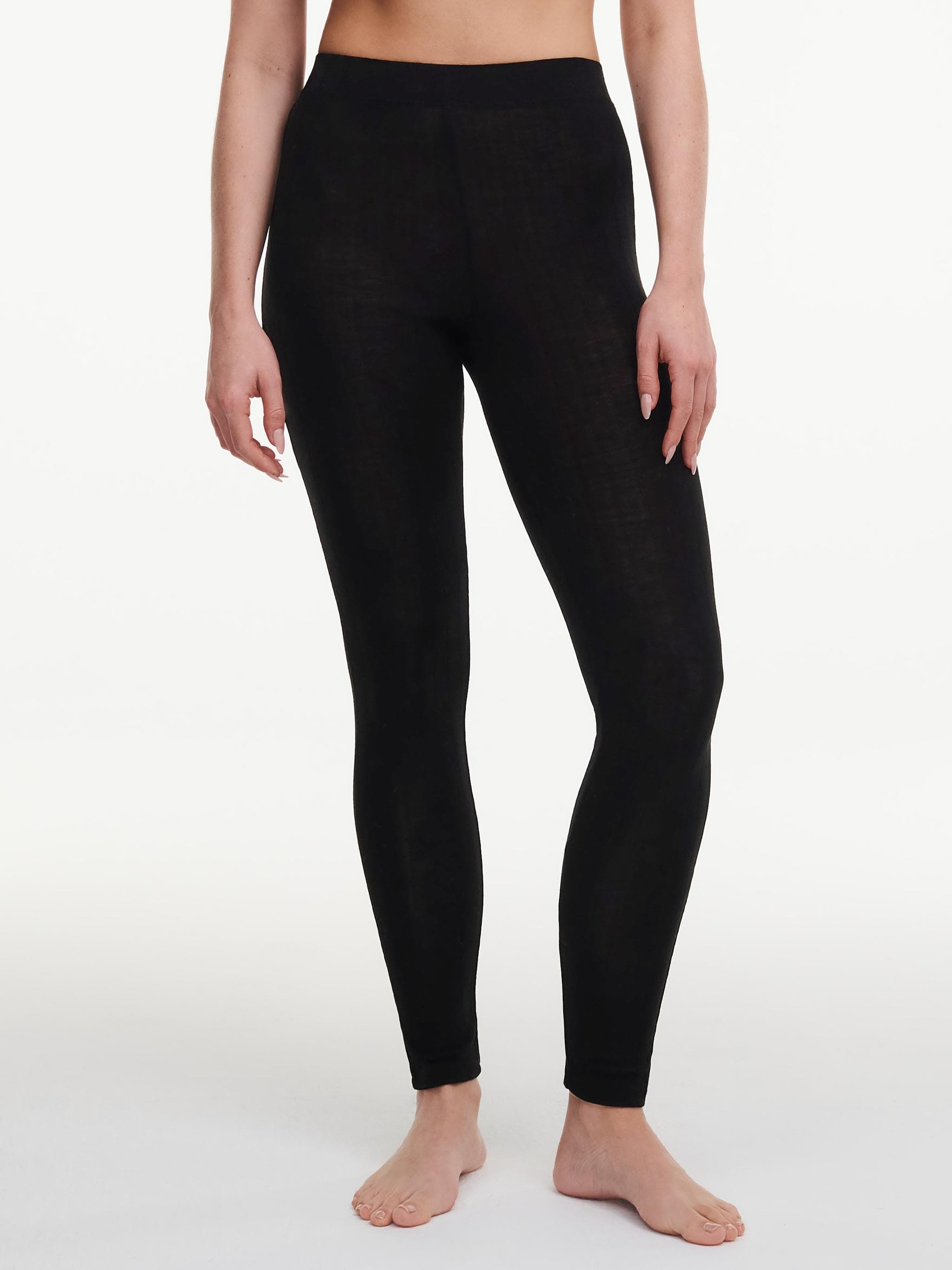 Leggings - merinould og silke - Black