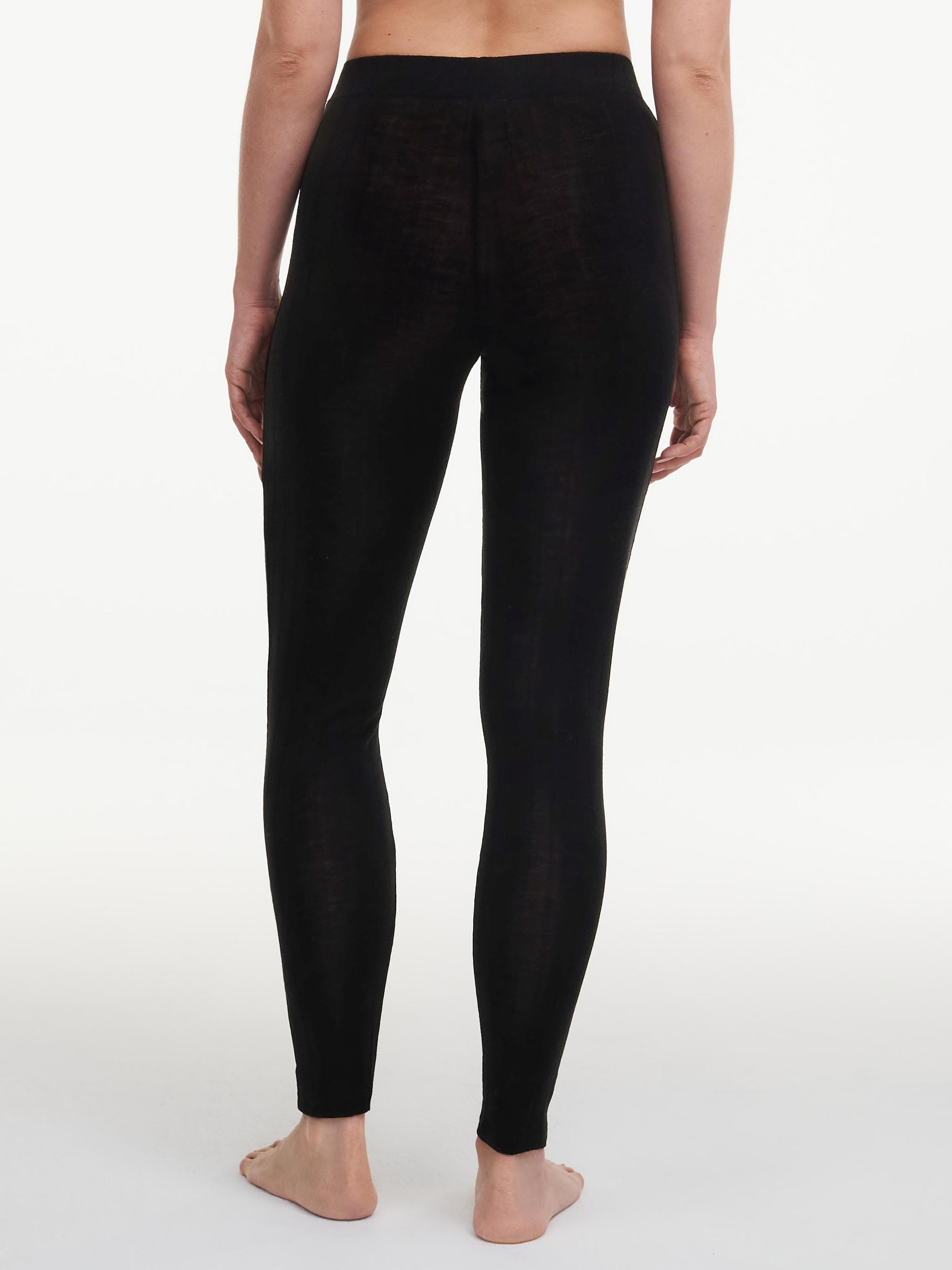 Leggings - merinould og silke - Black