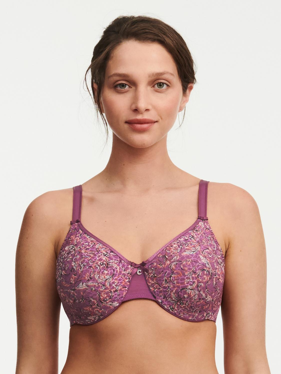 Omsluitend bh fleurs wit/zwart Chantelle | La Redoute