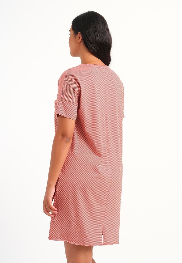 Livera | YARN DYE STRIPE - Natkjole med kort ærme